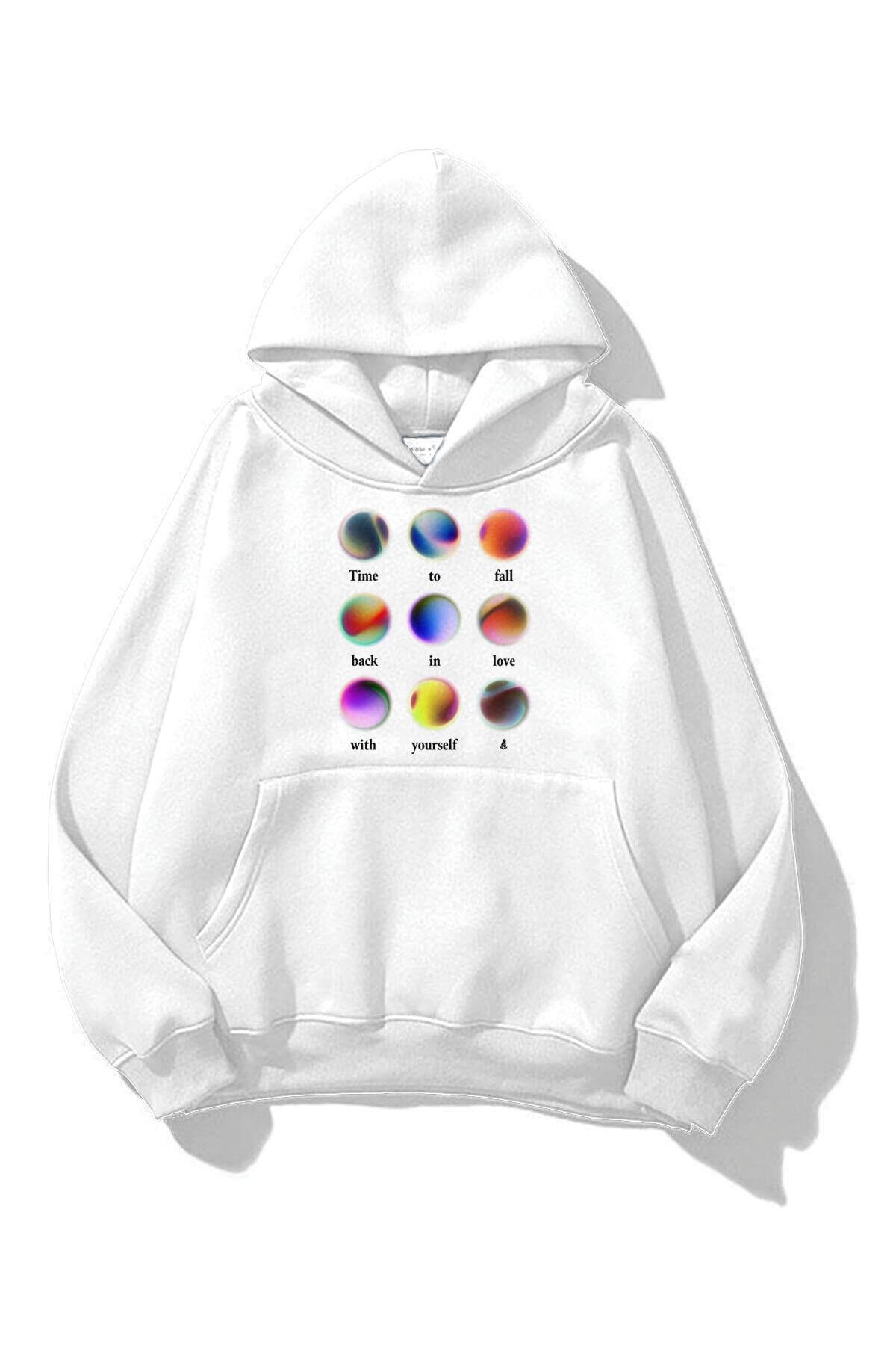 Trendiz Unisex Love Yourself Sweatshirt Beyaz