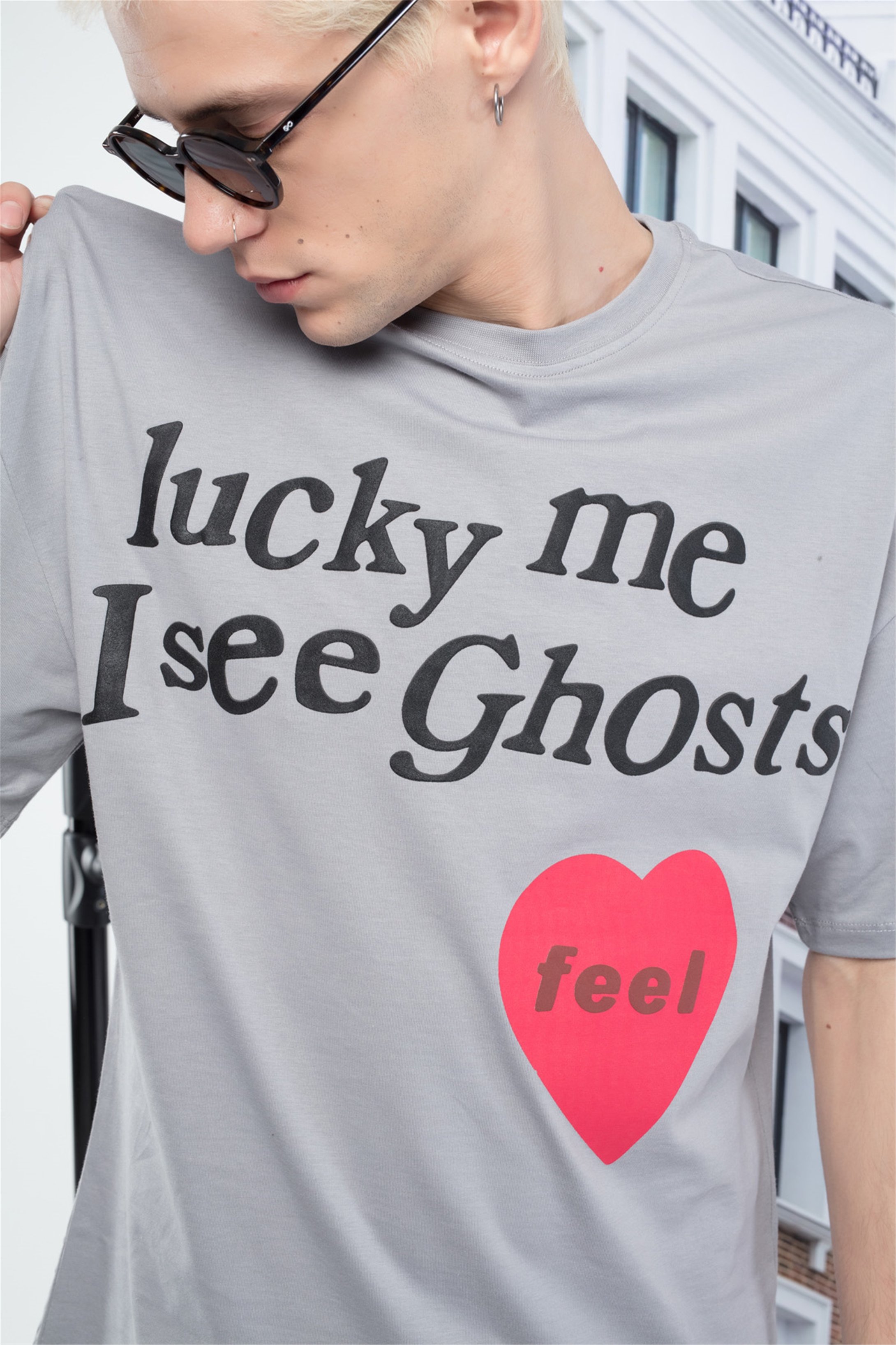 Trendiz Unisex Luckyme Tshirt Gri