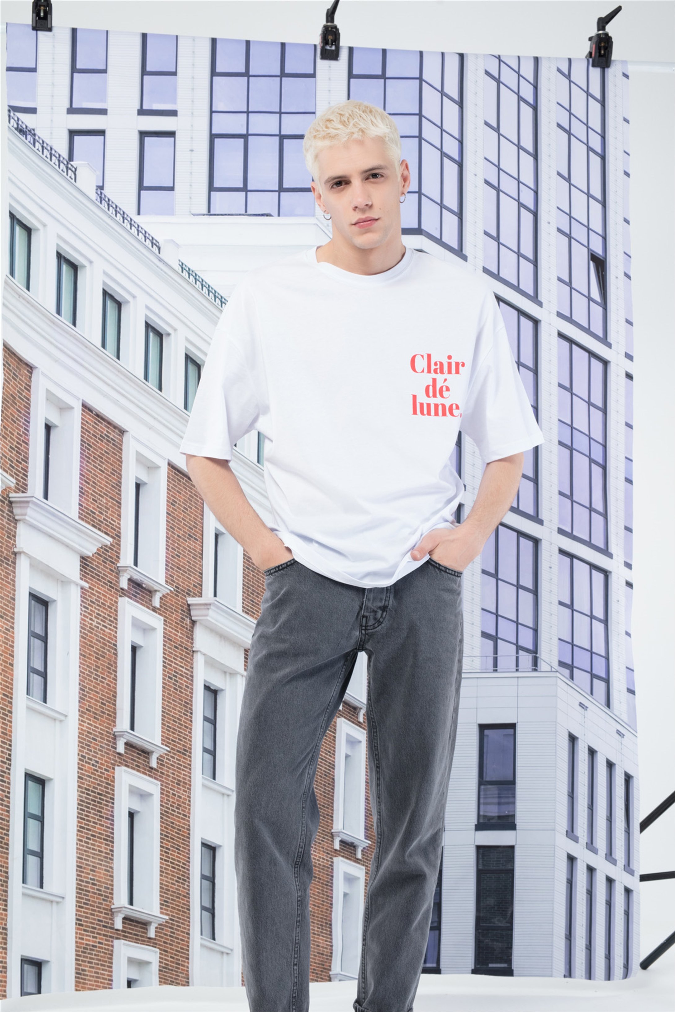 Trendiz Unisex Lune Tshirt Beyaz