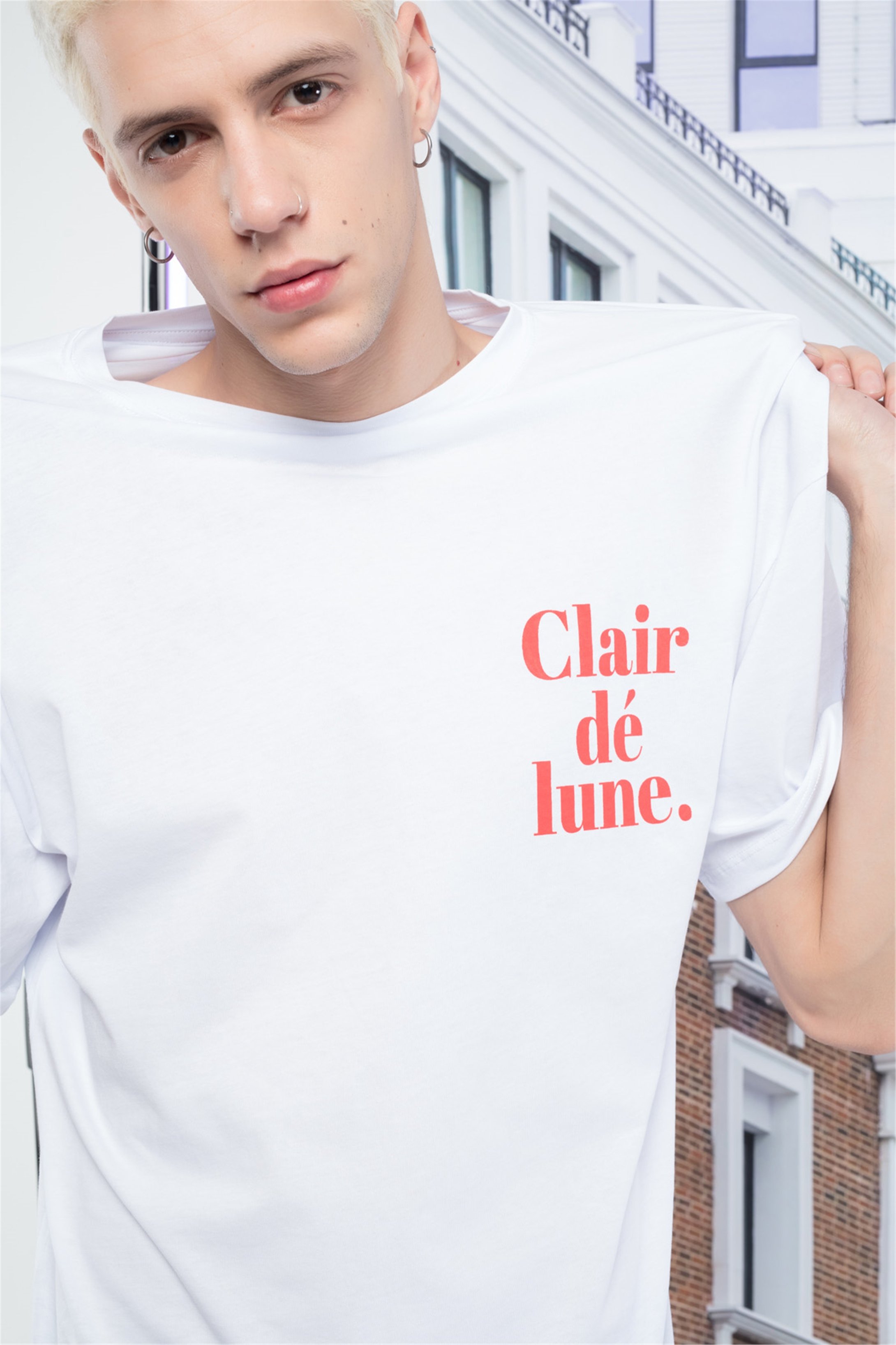 Trendiz Unisex Lune Tshirt Beyaz