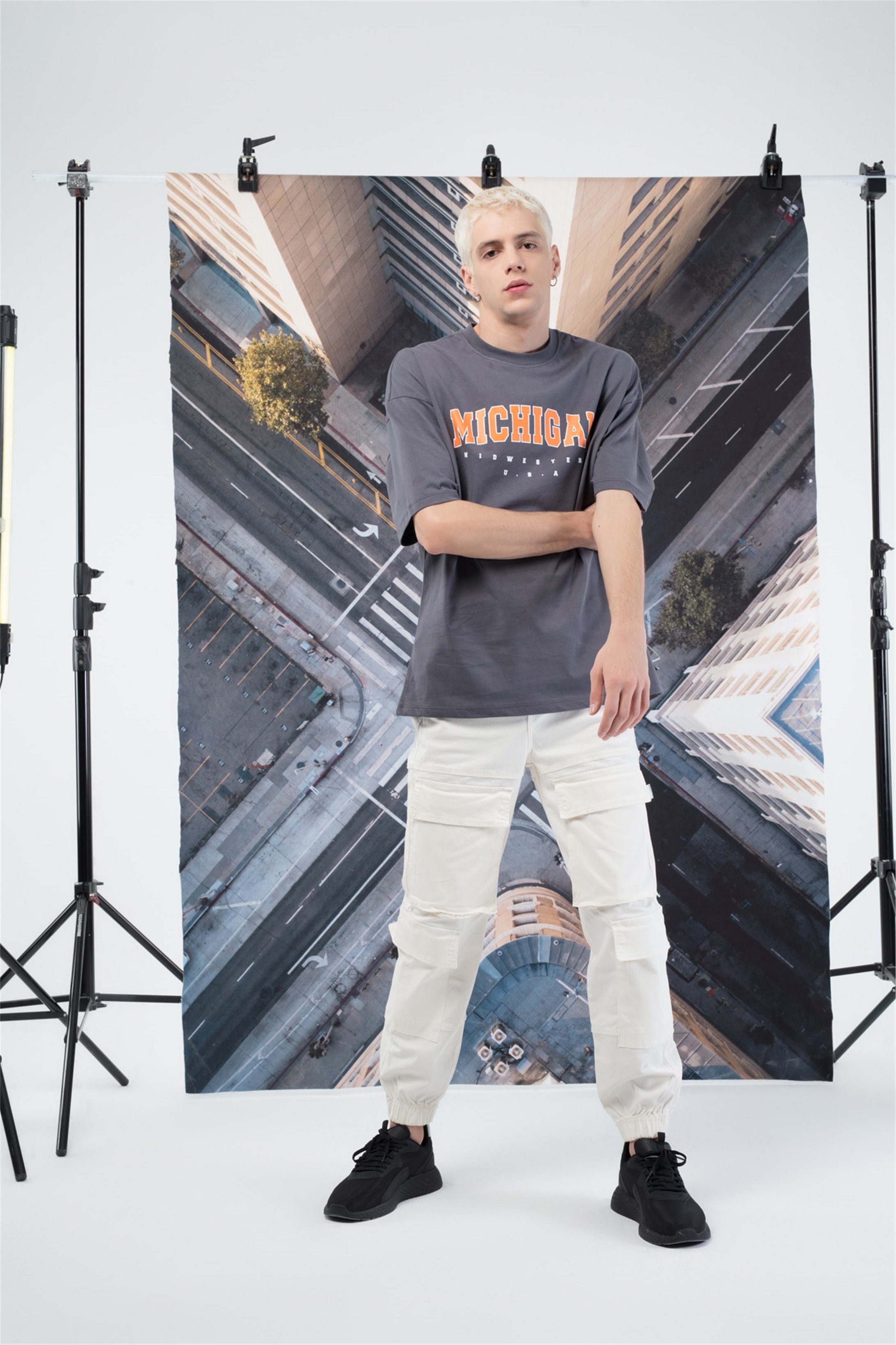 Trendiz Unisex Mıchıgan Tshirt Antrasit