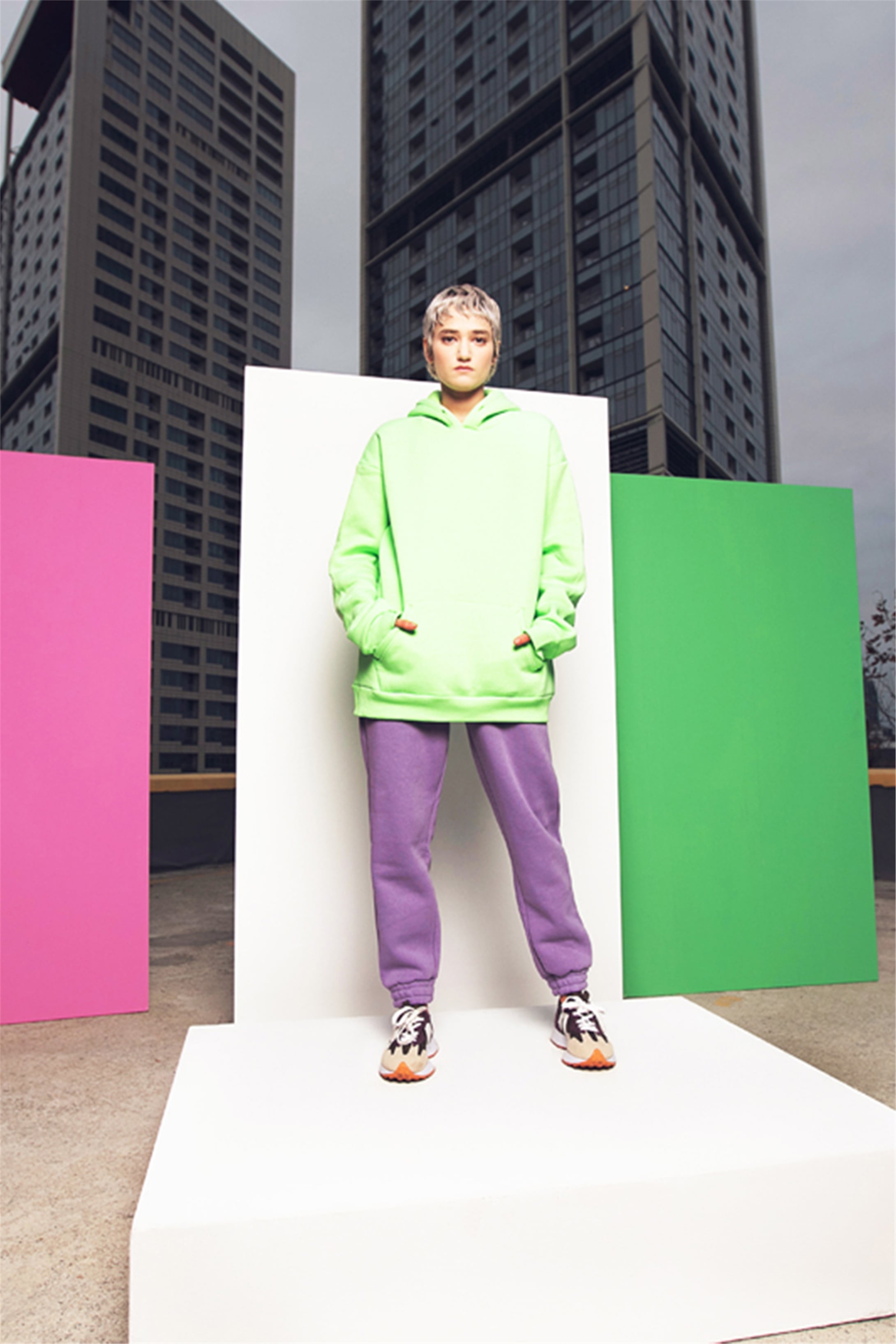 Trendiz Unisex Oversize Basic Sweatshirt Neon Yeşil