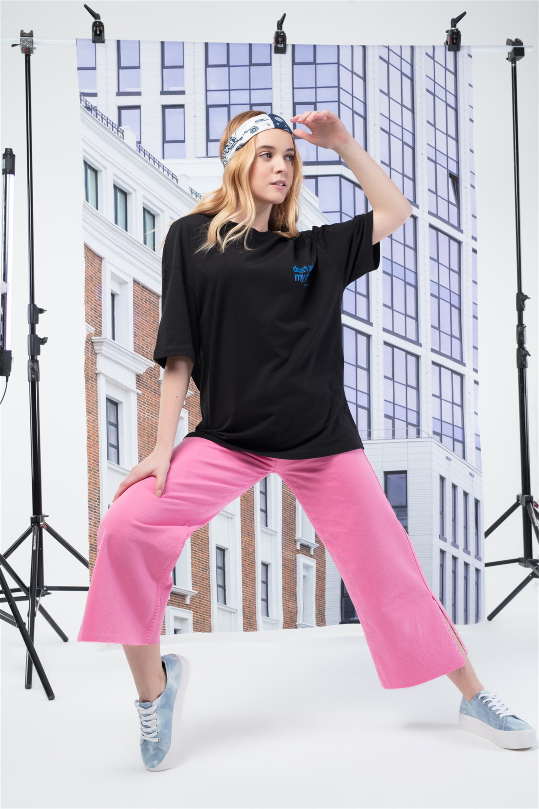 Trendiz Unisex Plan Tshirt Siyah