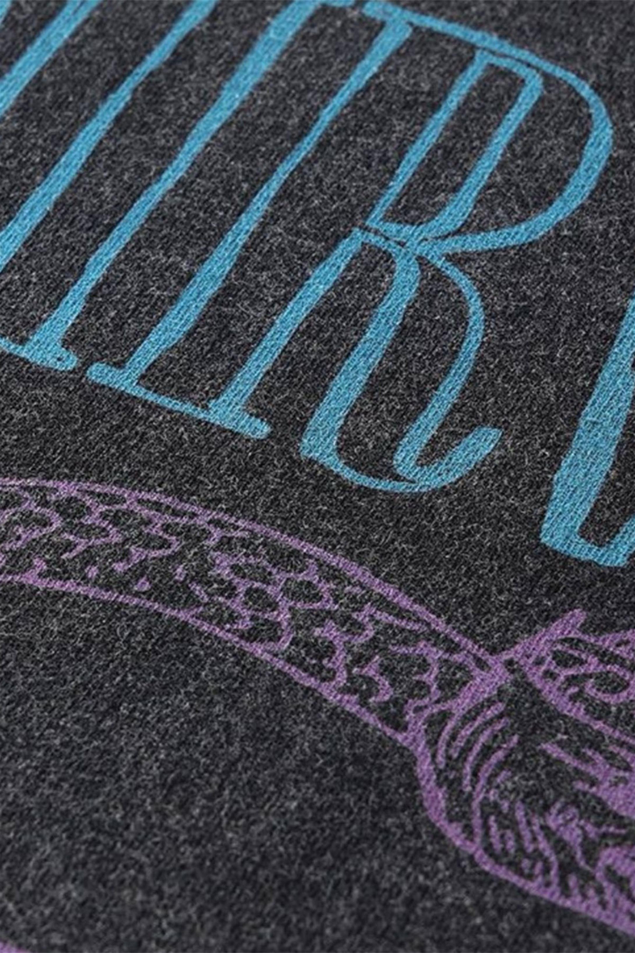 Trendiz Unisex Serve the Servants Nirvana Yıkamalı Tshirt Antrasit