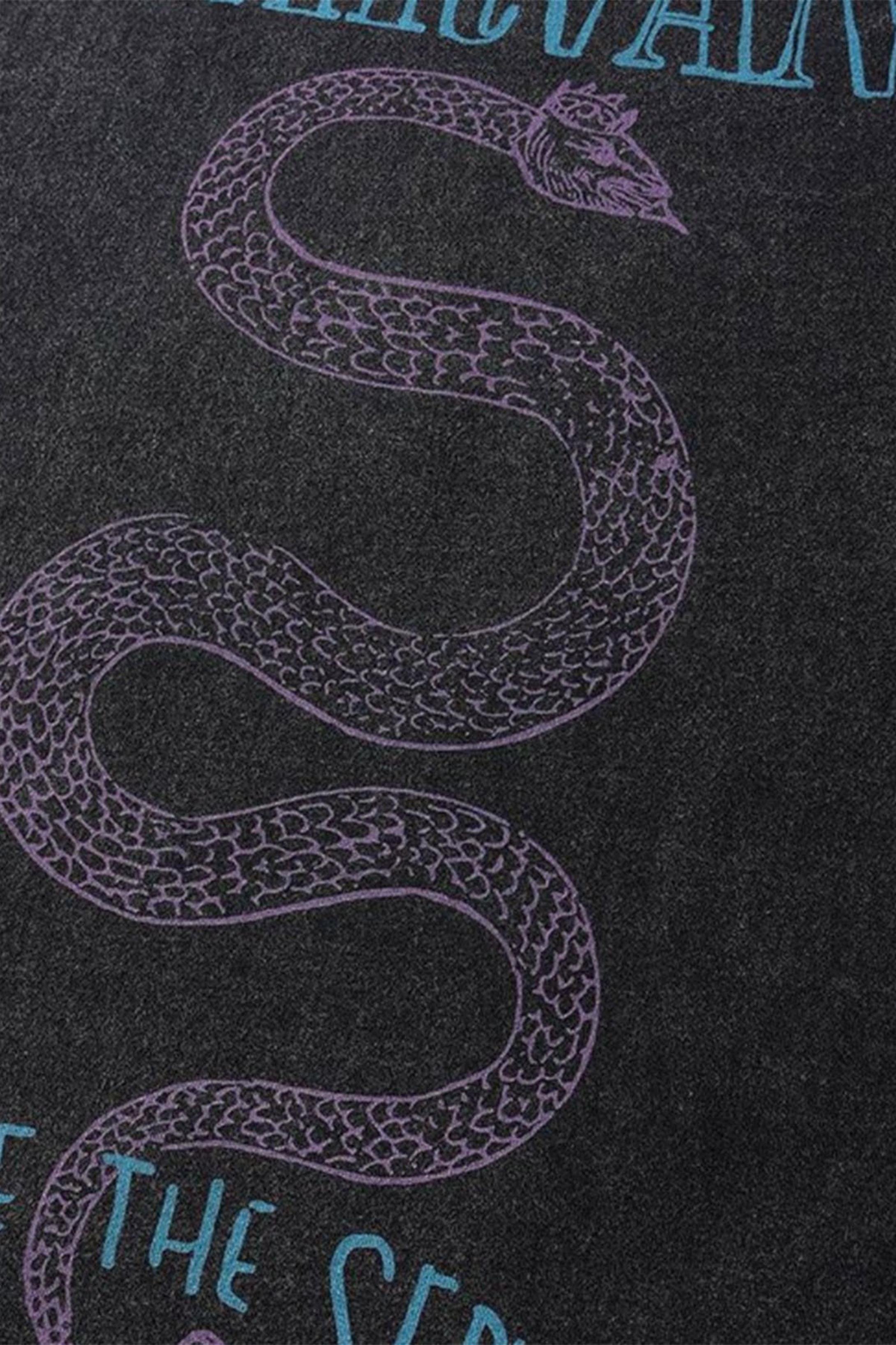 Trendiz Unisex Serve the Servants Nirvana Yıkamalı Tshirt Antrasit