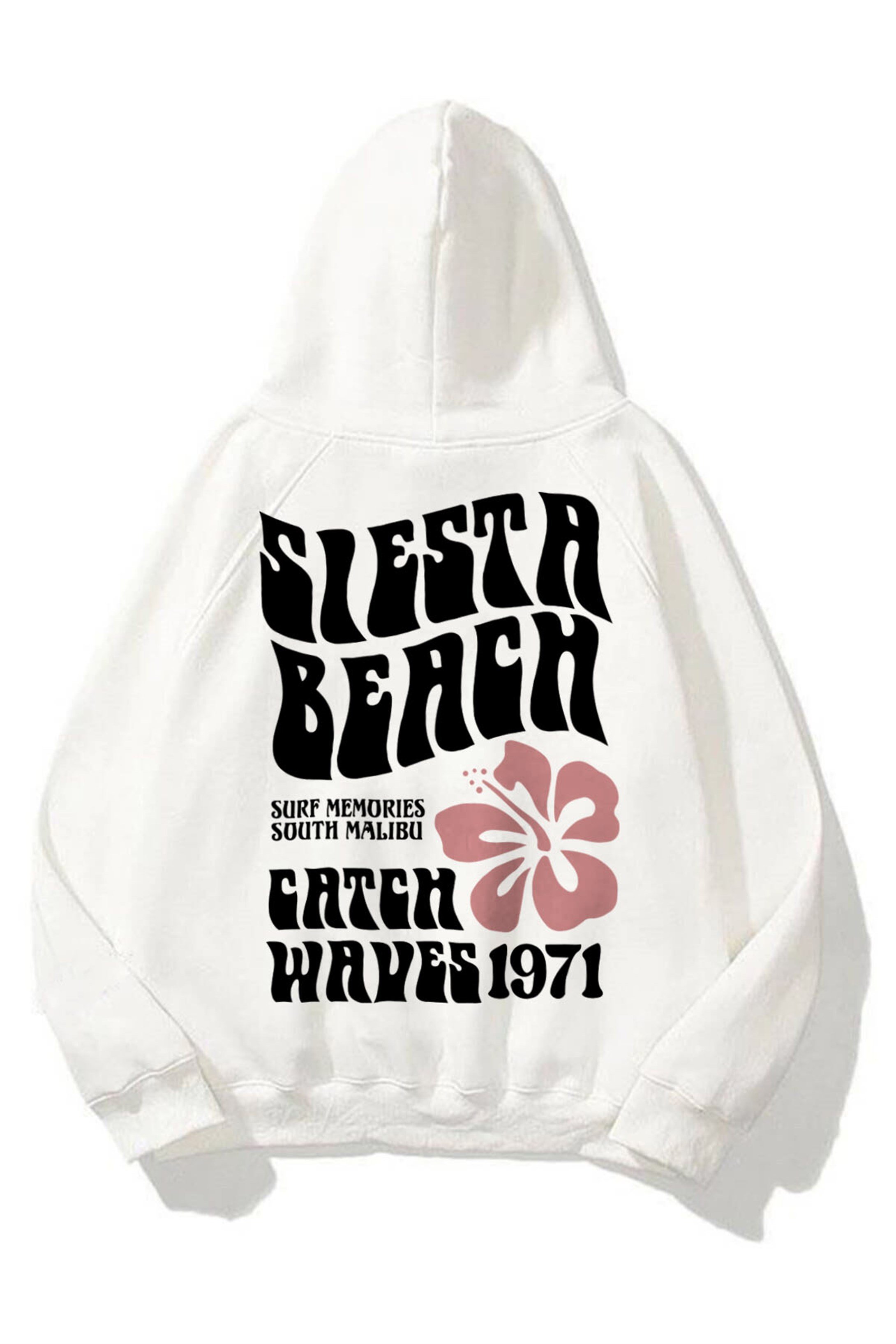 Trendiz Unisex Siesta Beach Beyaz Sweatshirt