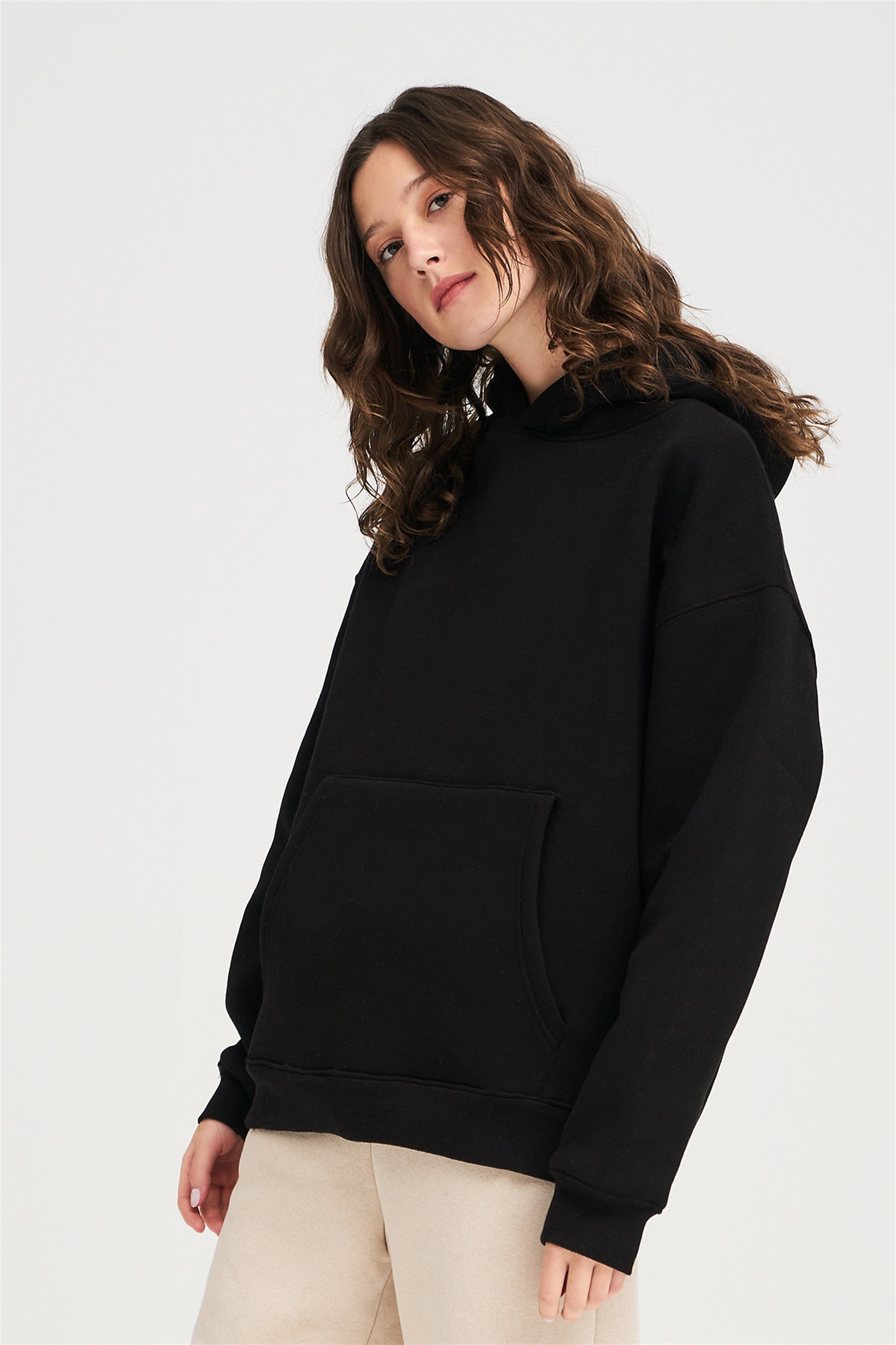Trendiz Unisex Siyah Basic Sweatshirt