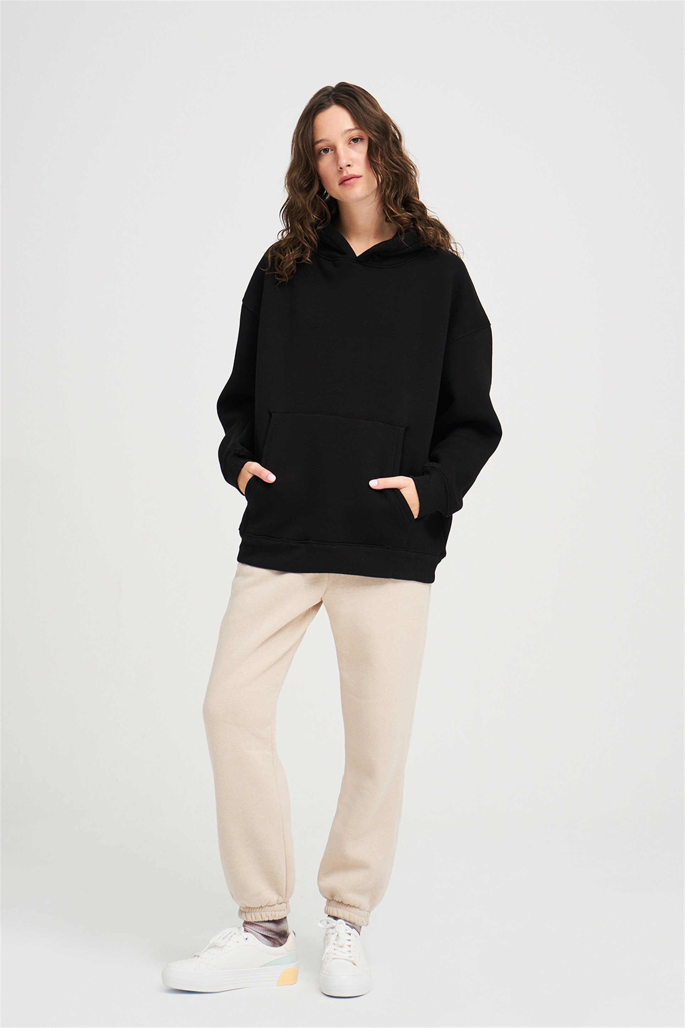 Trendiz Unisex Siyah Basic Sweatshirt