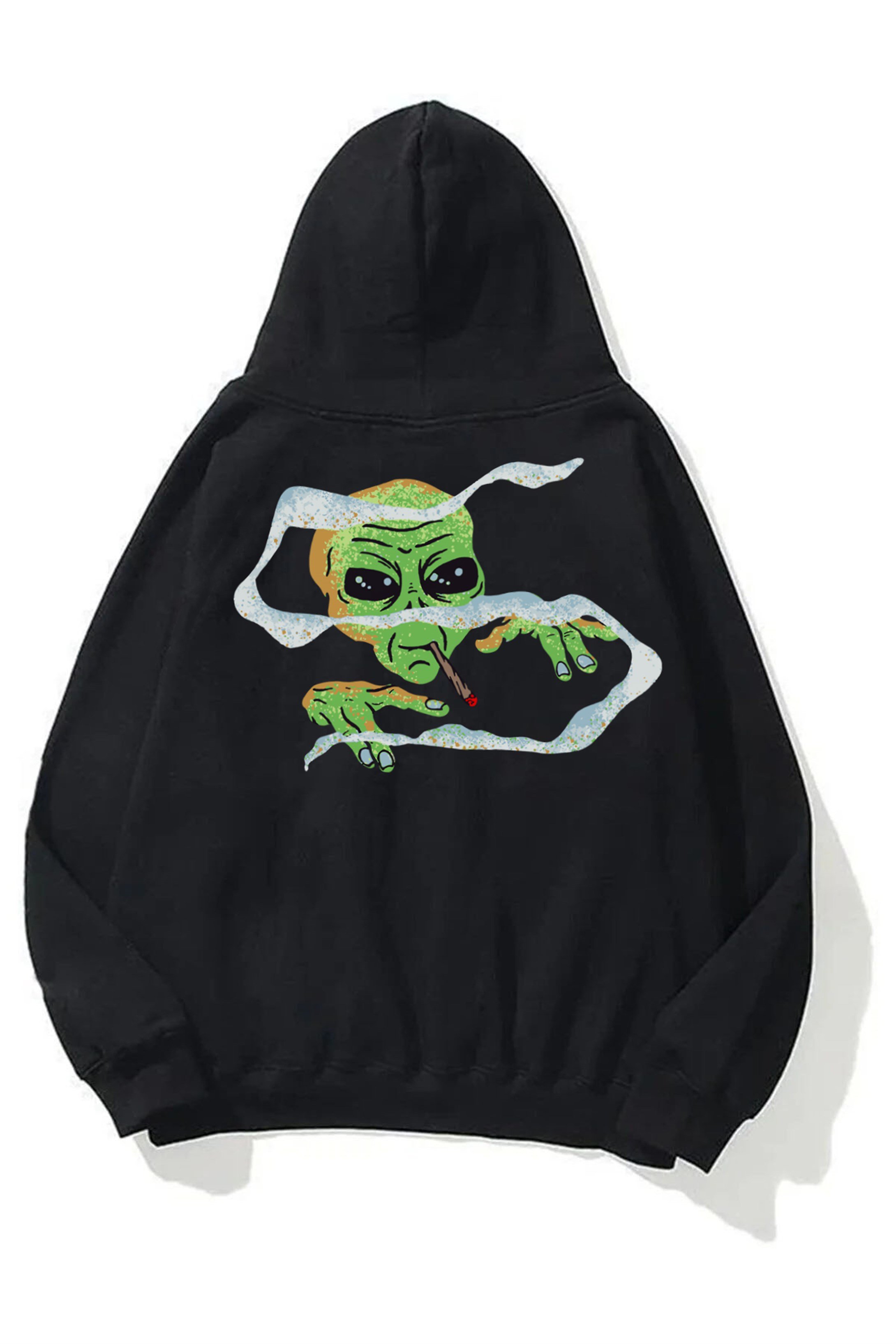 Trendiz Unisex Smoking Alien Sweatshirt Siyah