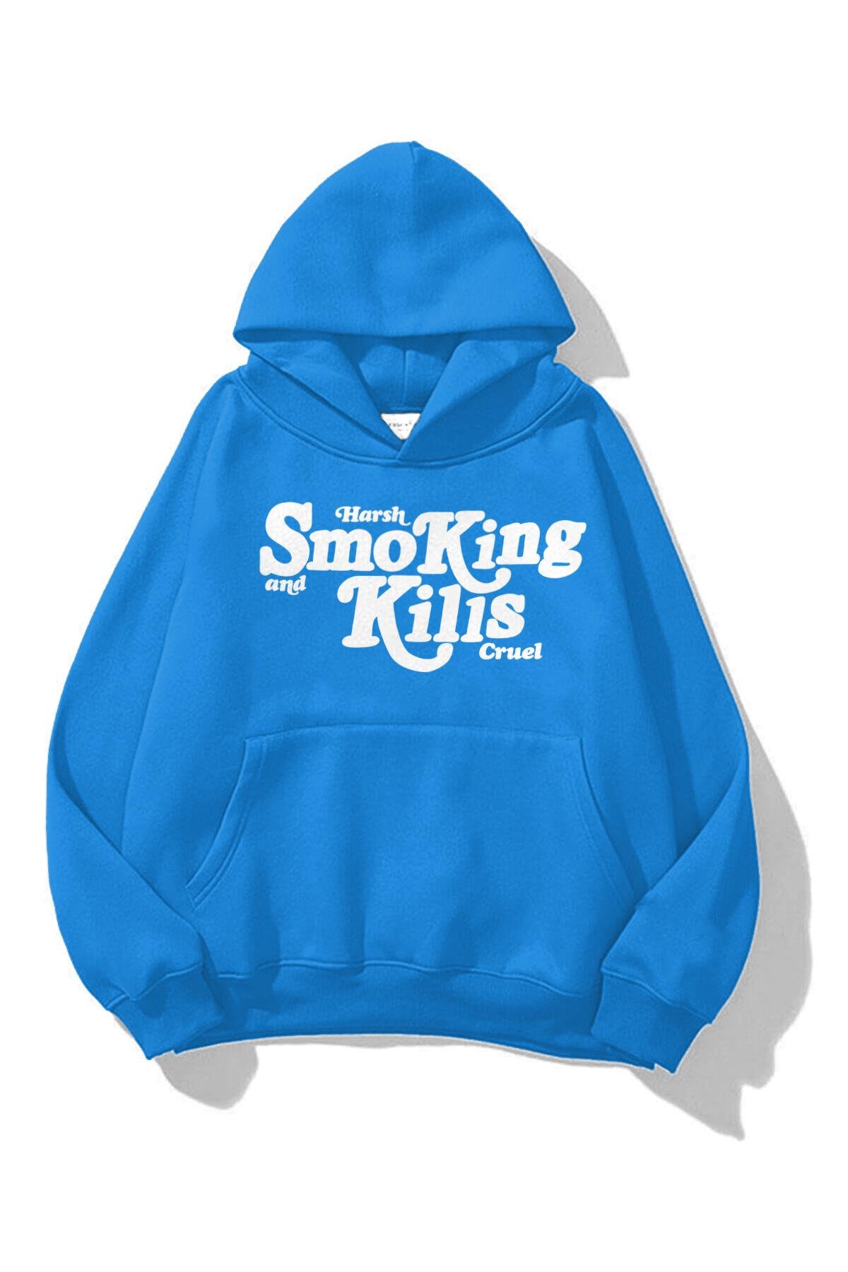 Trendiz Unisex SmoKing Kills Sweatshirt Soft Mavi