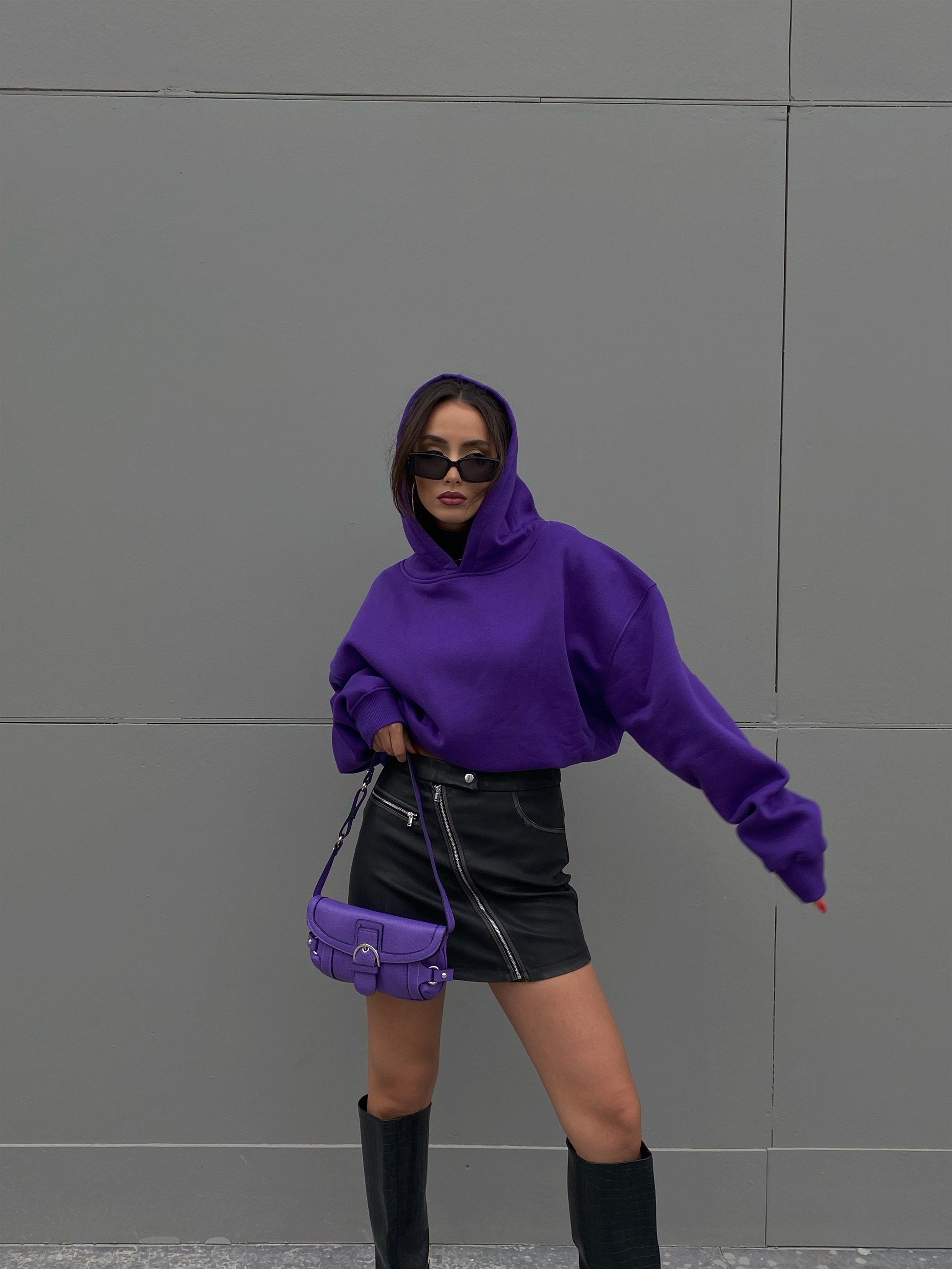 Trendiz Unisex Soft Mor Basic Sweatshirt