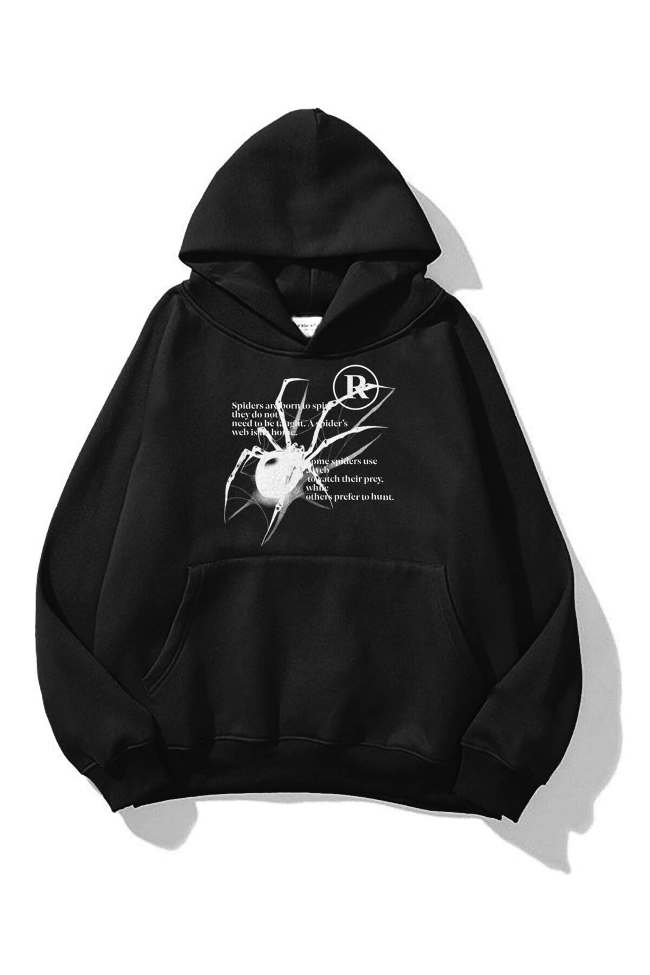 Trendiz Unisex Spider R Sweatshirt Siyah