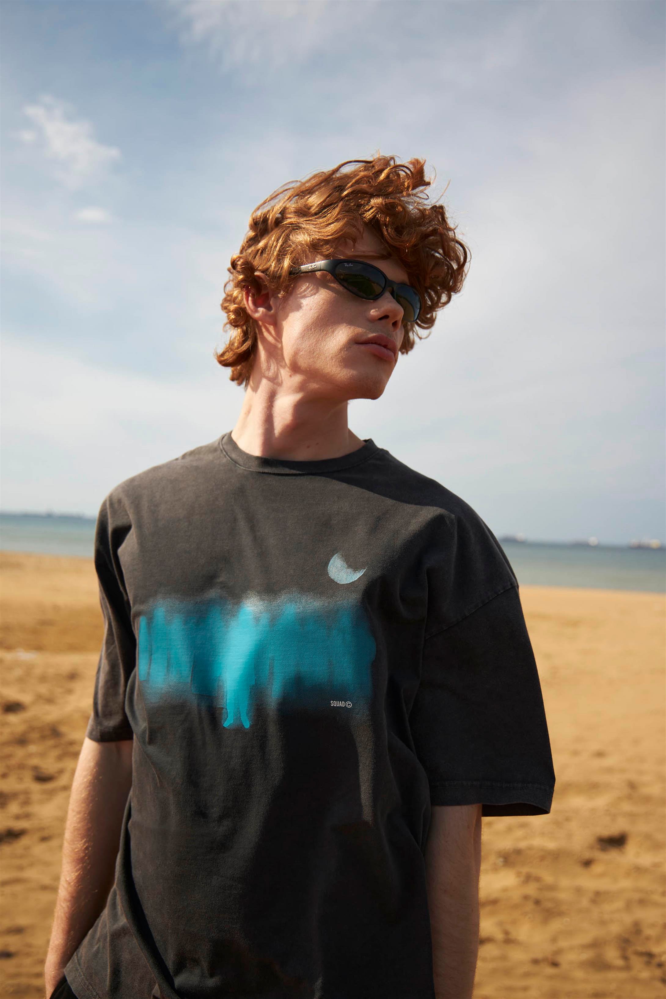 Trendiz Unisex Squad Yıkamalı Tshirt Antrasit