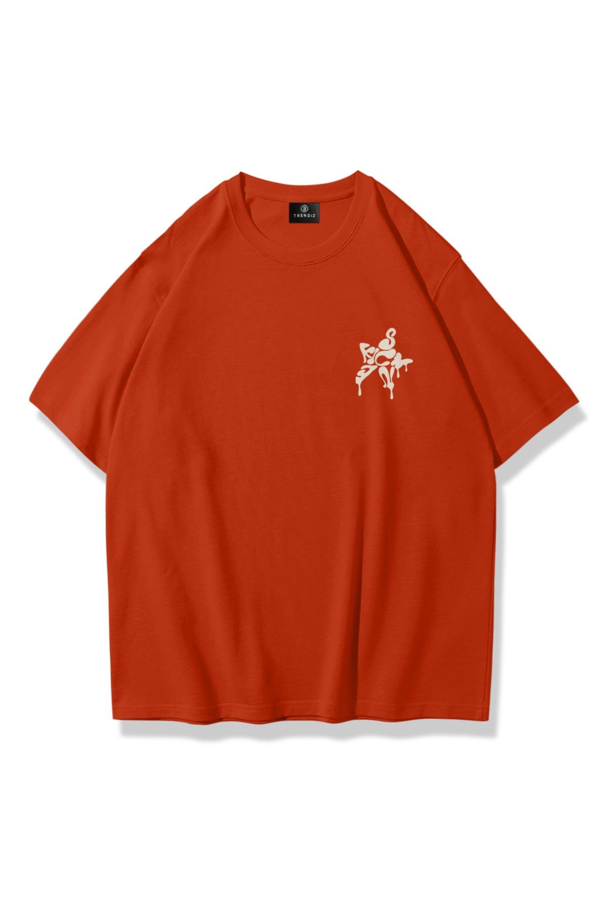 Trendiz Unisex Star Sicken Tshirt Kiremit