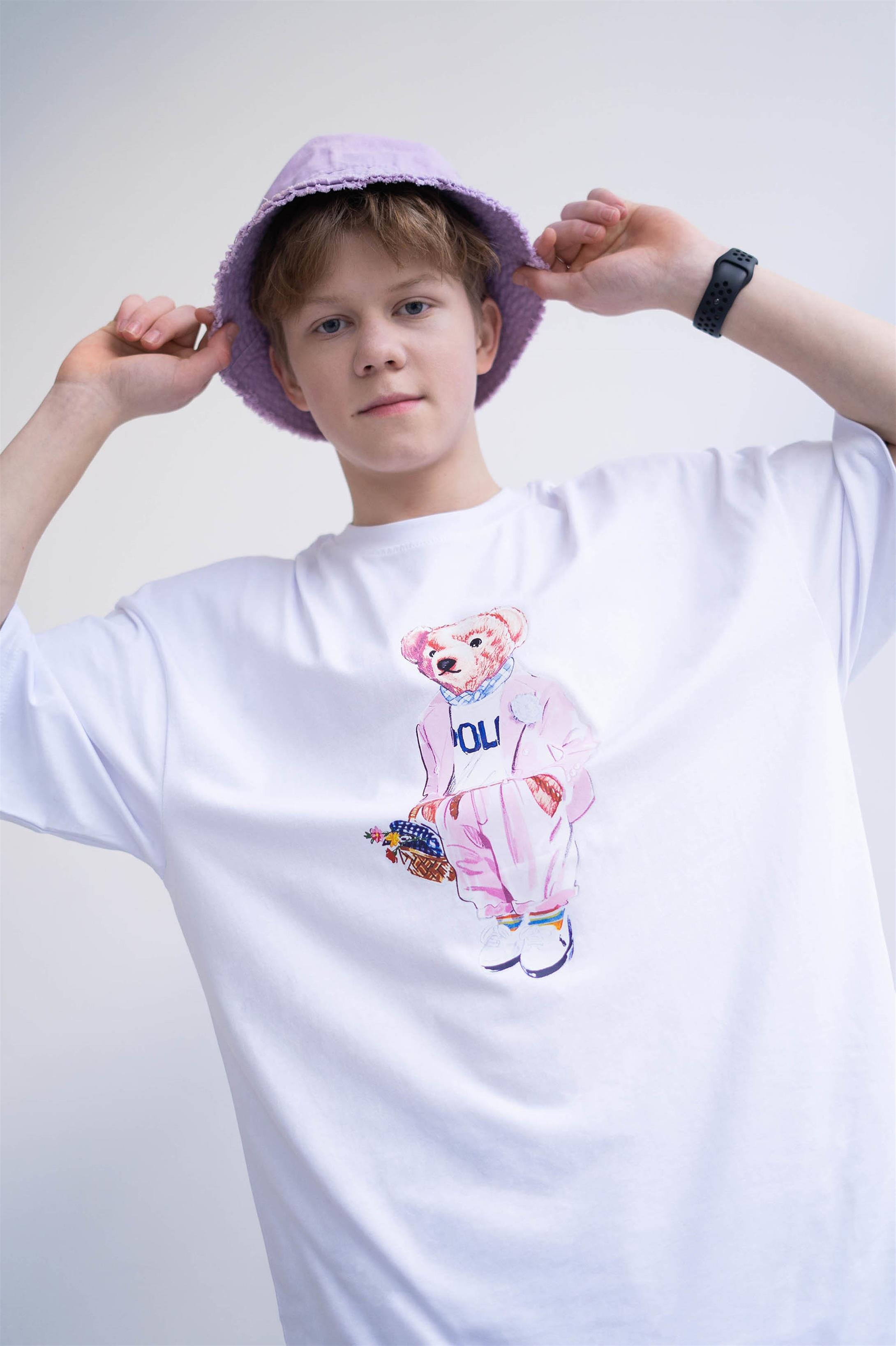 Trendiz Unisex Teddy Beyaz Tshirt