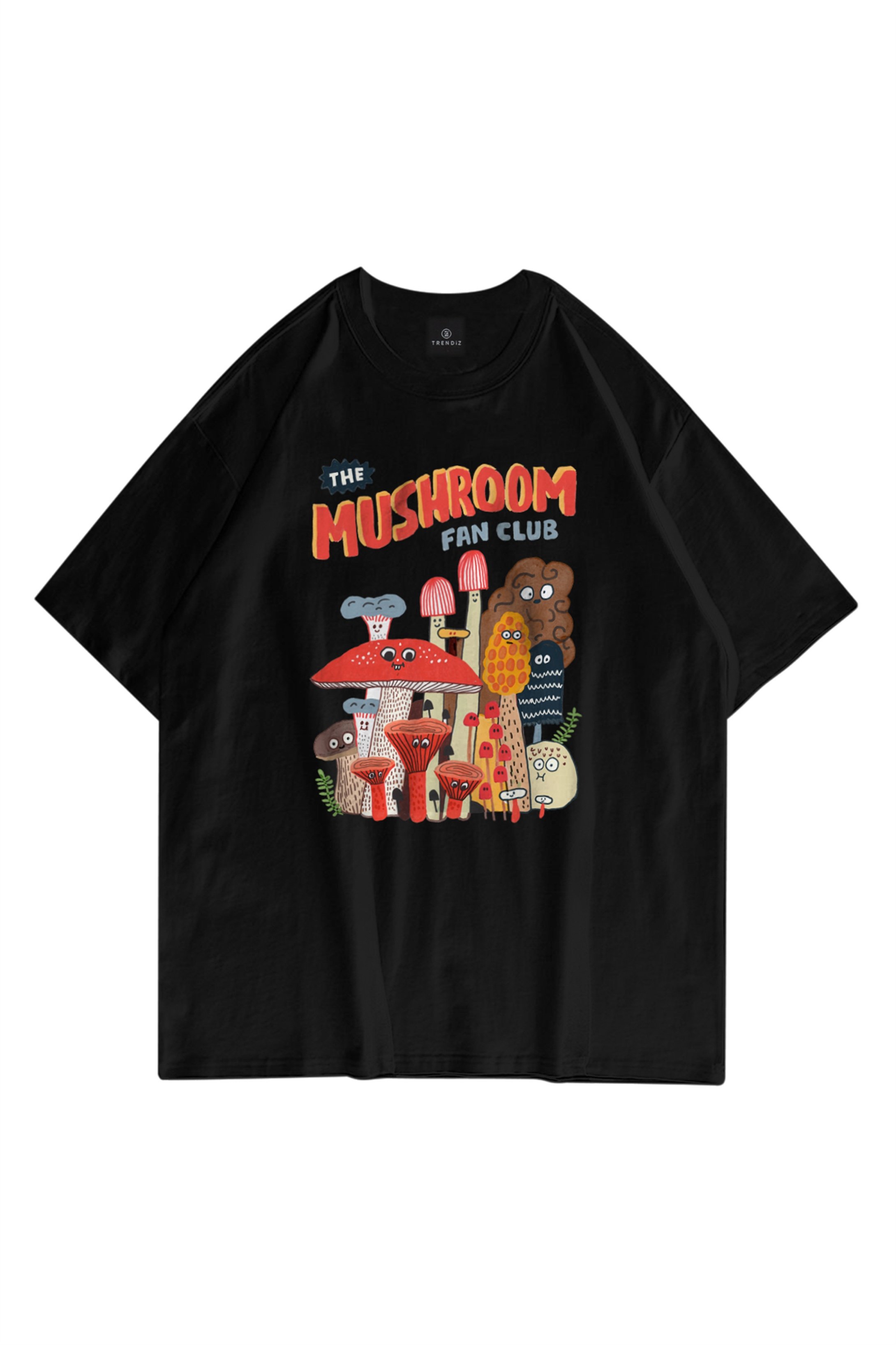 Trendiz Unisex The Mushroom Siyah Tshirt