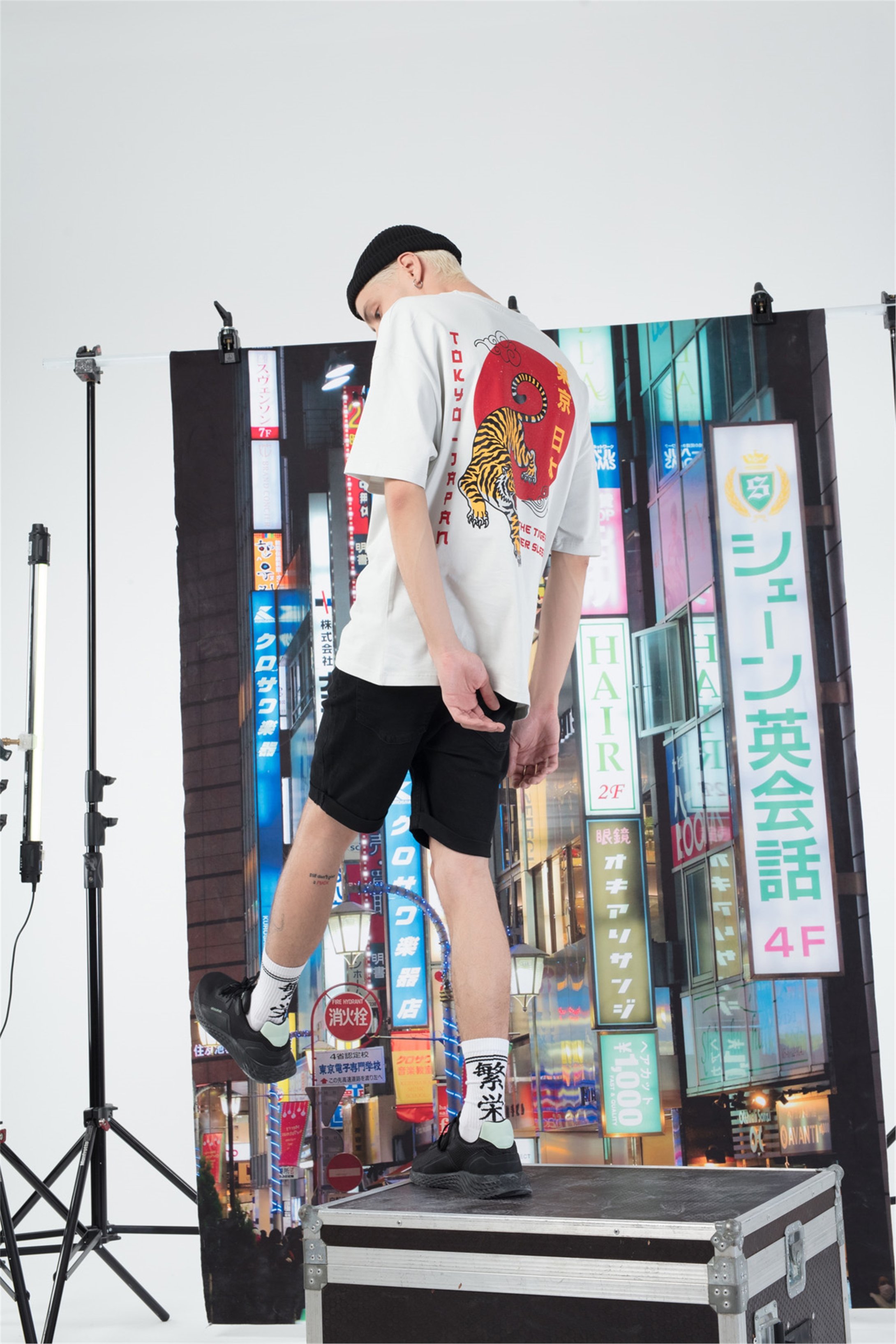 Trendiz Unisex Tiger Tshirt Beyaz