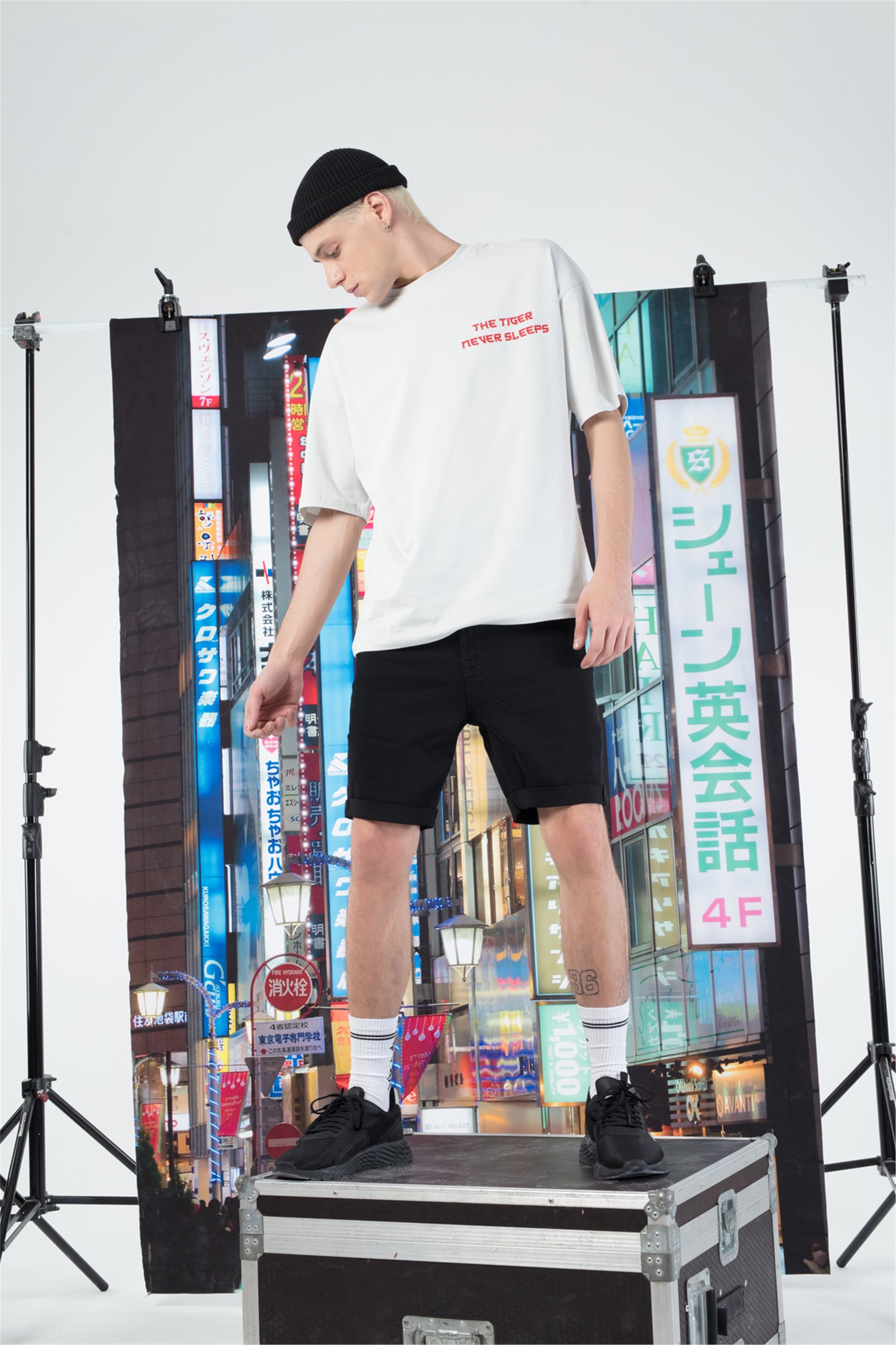 Trendiz Unisex Tiger Tshirt Beyaz