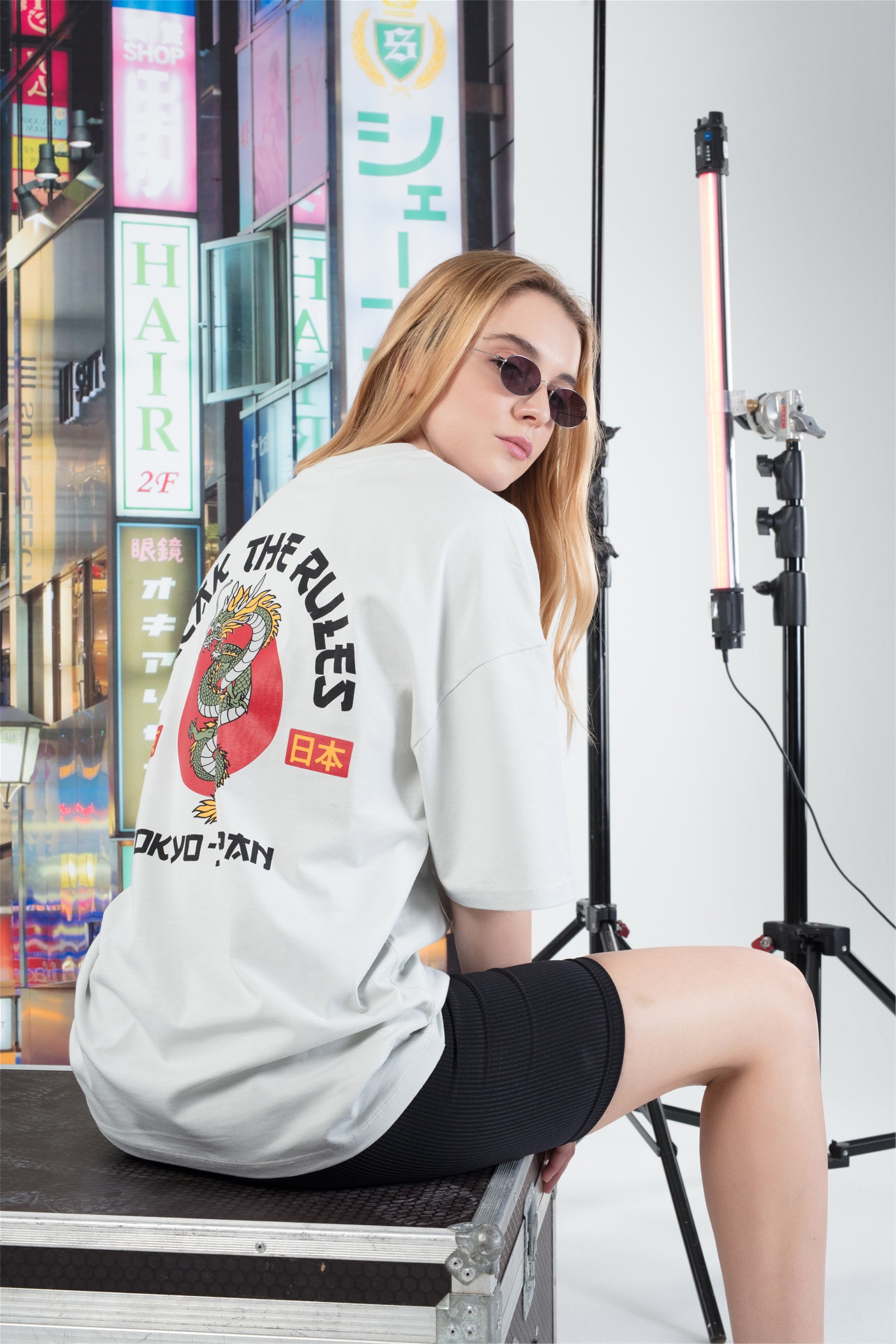 Trendiz Unisex Tokyo Tshirt Beyaz