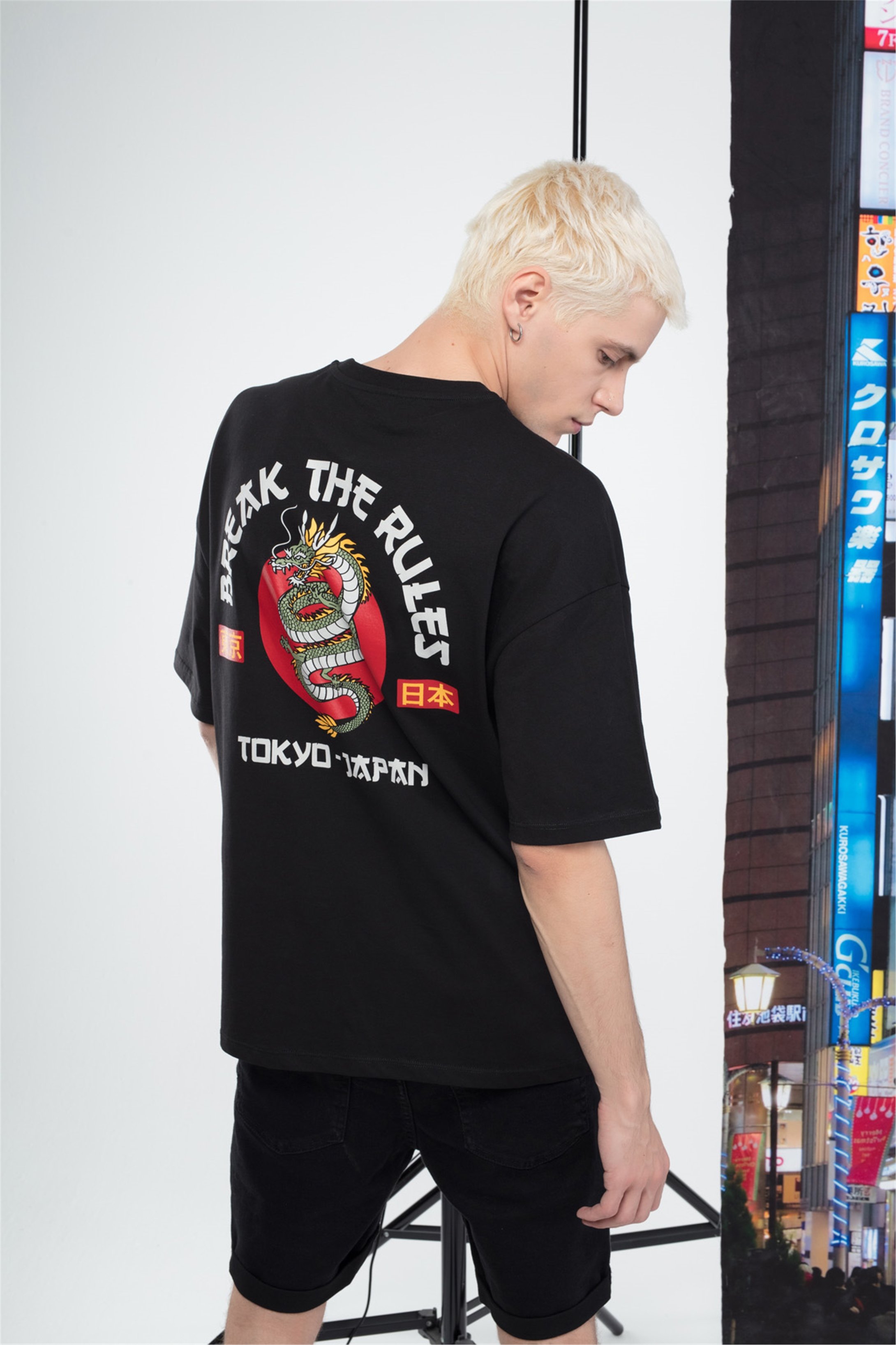 Trendiz Unisex Tokyo Tshirt Siyah