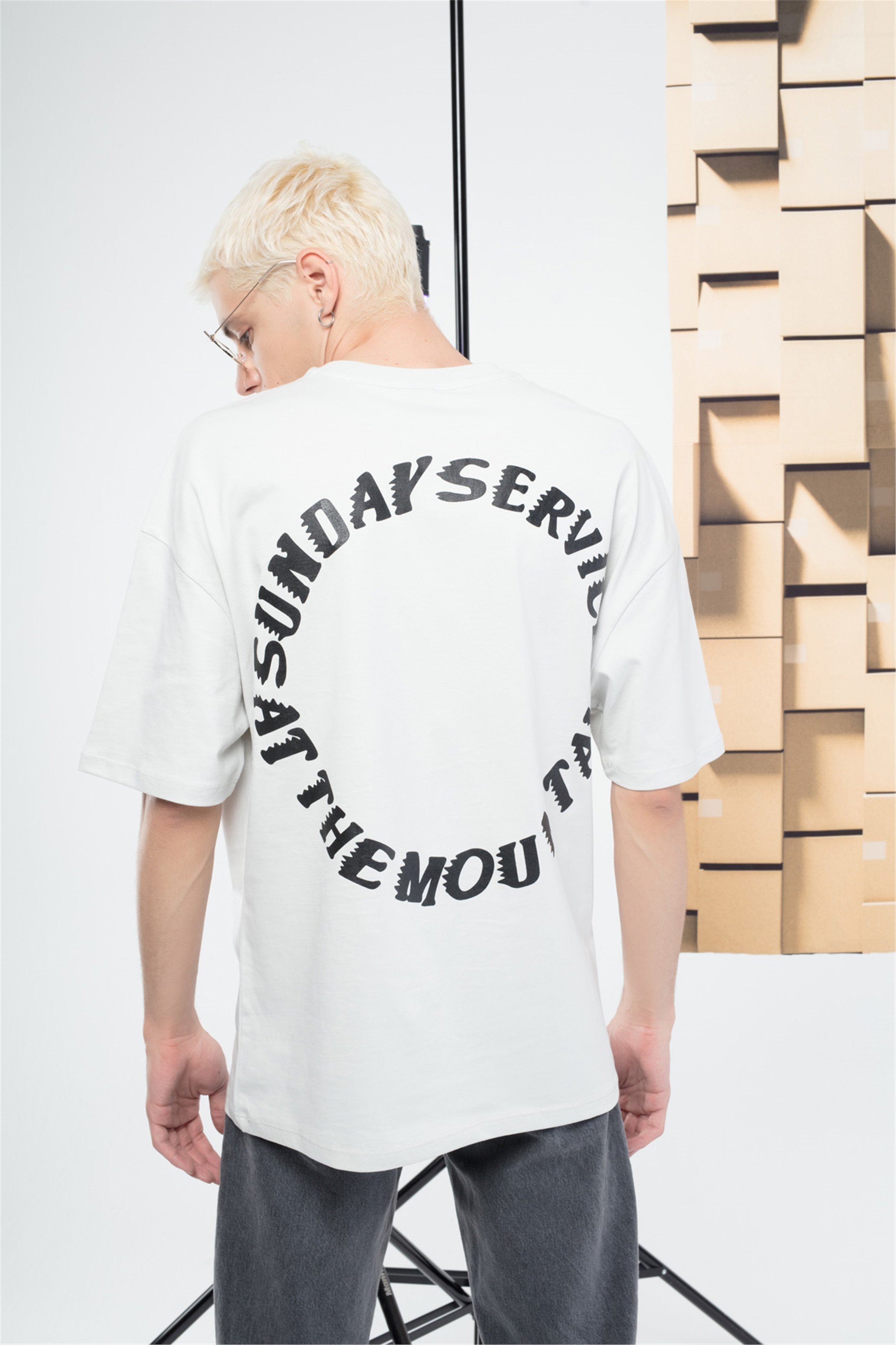 Trendiz Unisex TrustGod Tshirt Beyaz