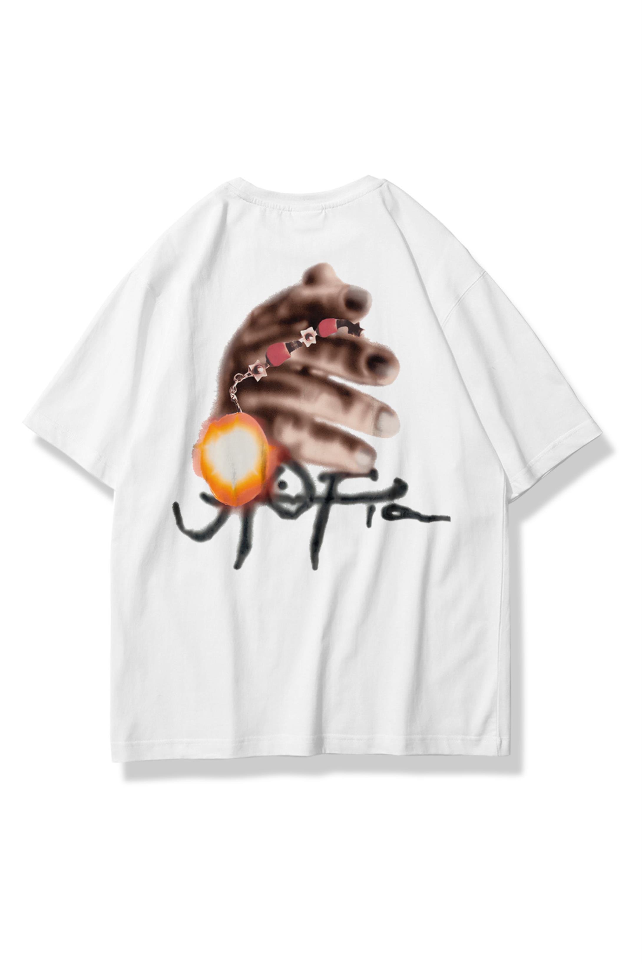 Trendiz Unisex Utopia Light Travis Scott Tshirt Beyaz