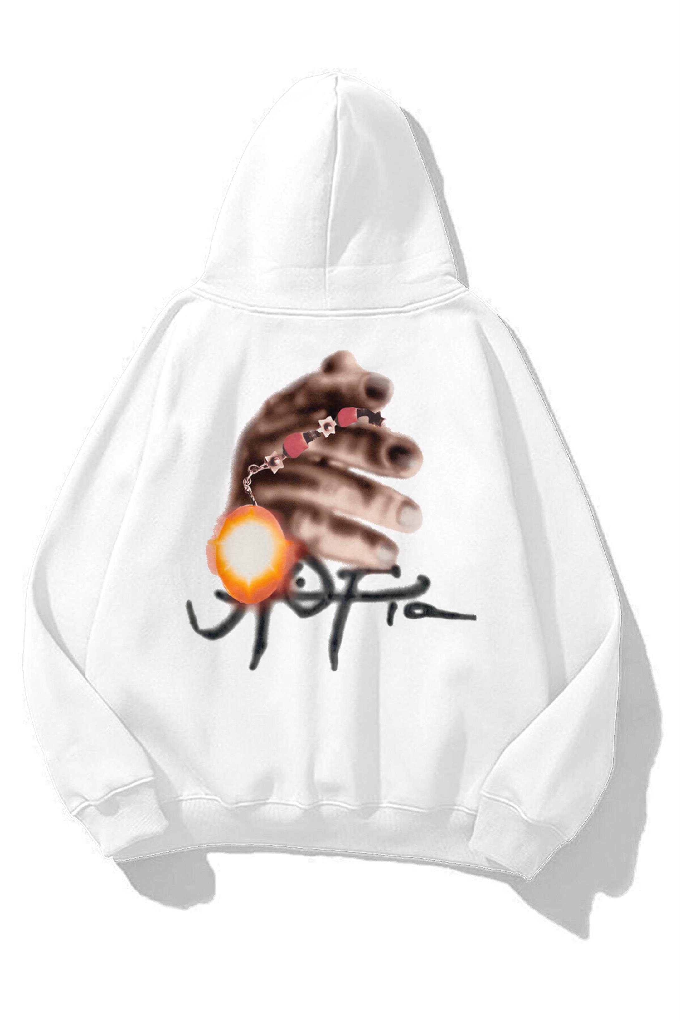 Trendiz Unisex Utopia Light Travis Scott Sweatshirt Beyaz
