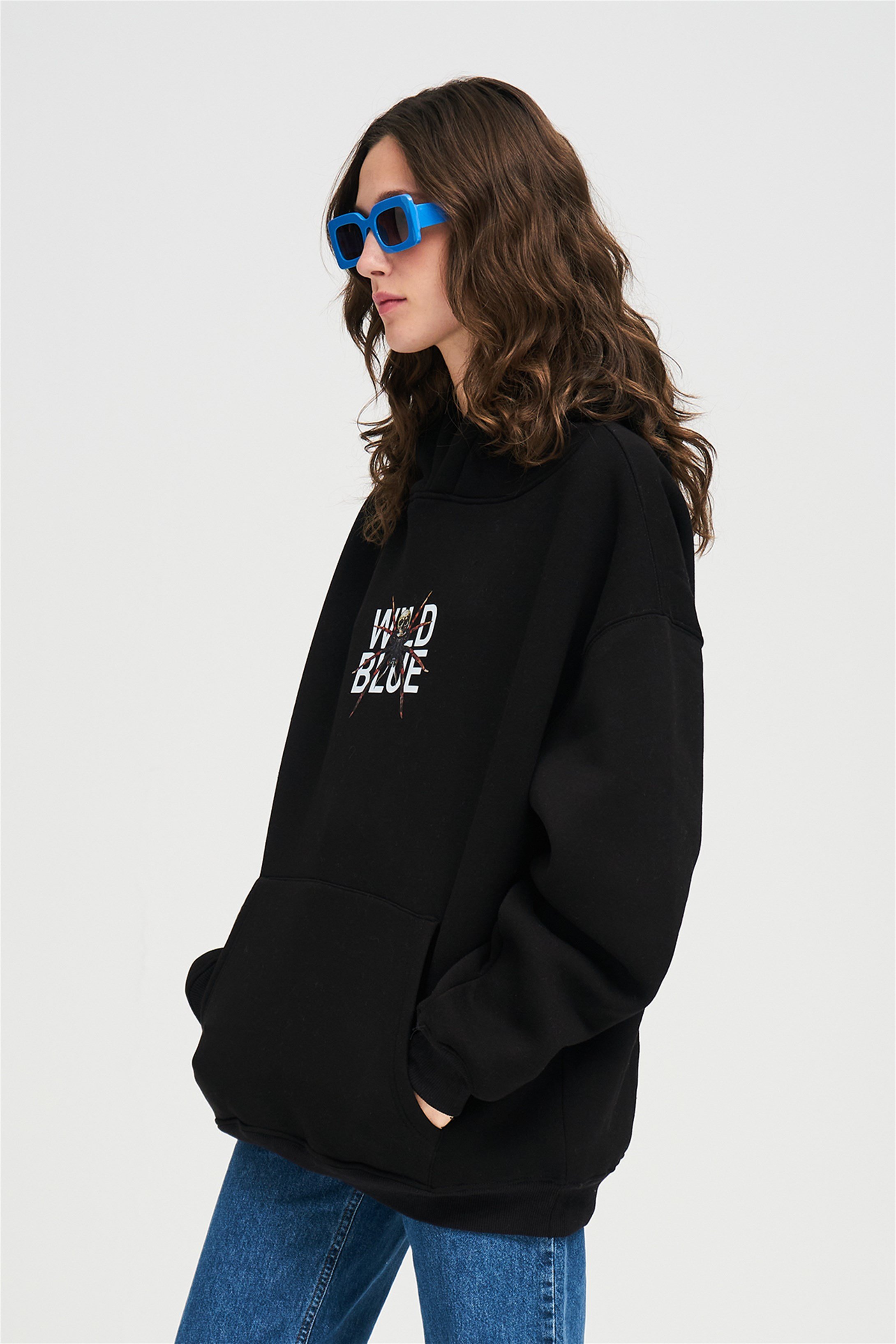 Trendiz Unisex Wild Blue Sweatshirt Siyah