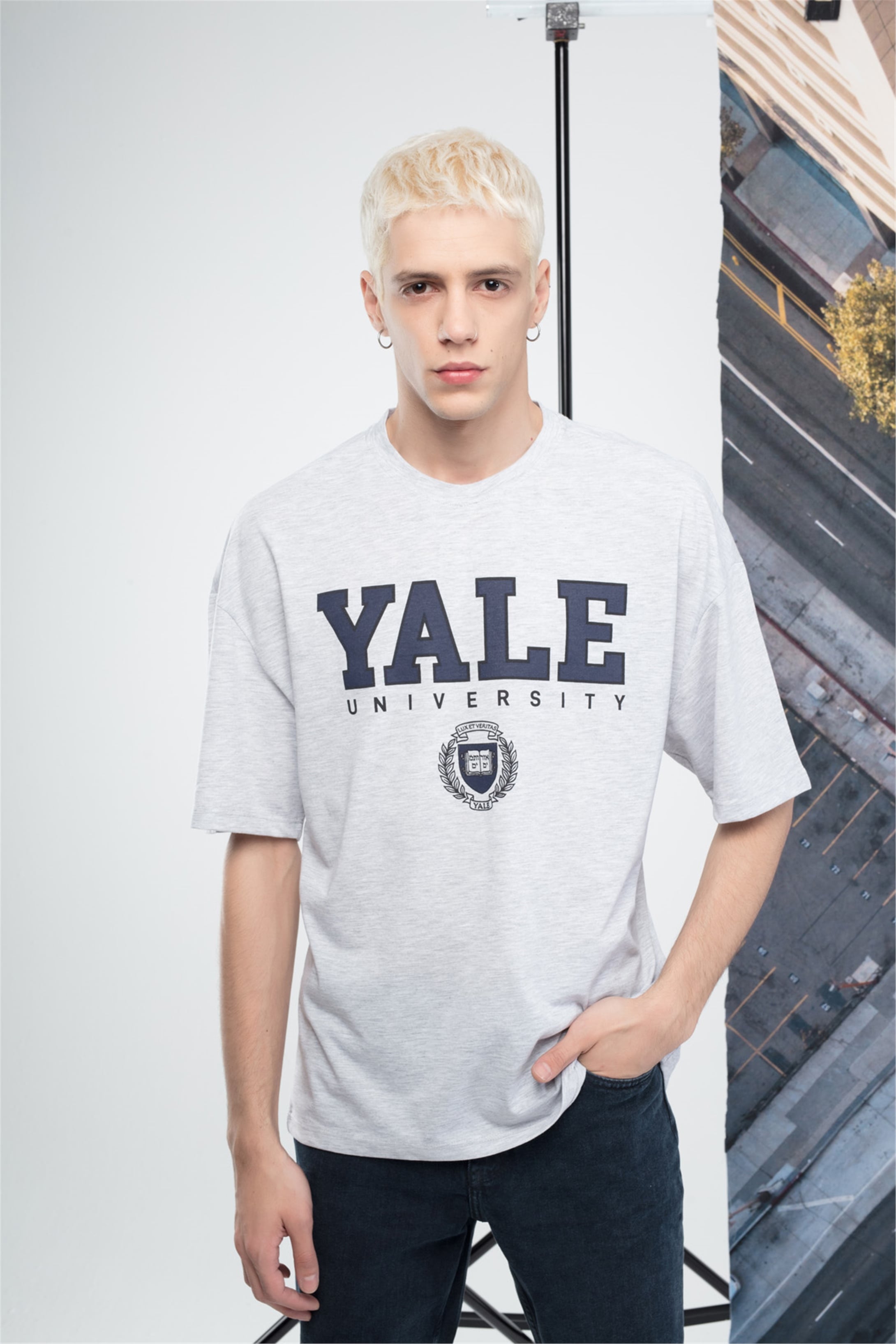 Trendiz Unisex Yale Tshirt Beyaz