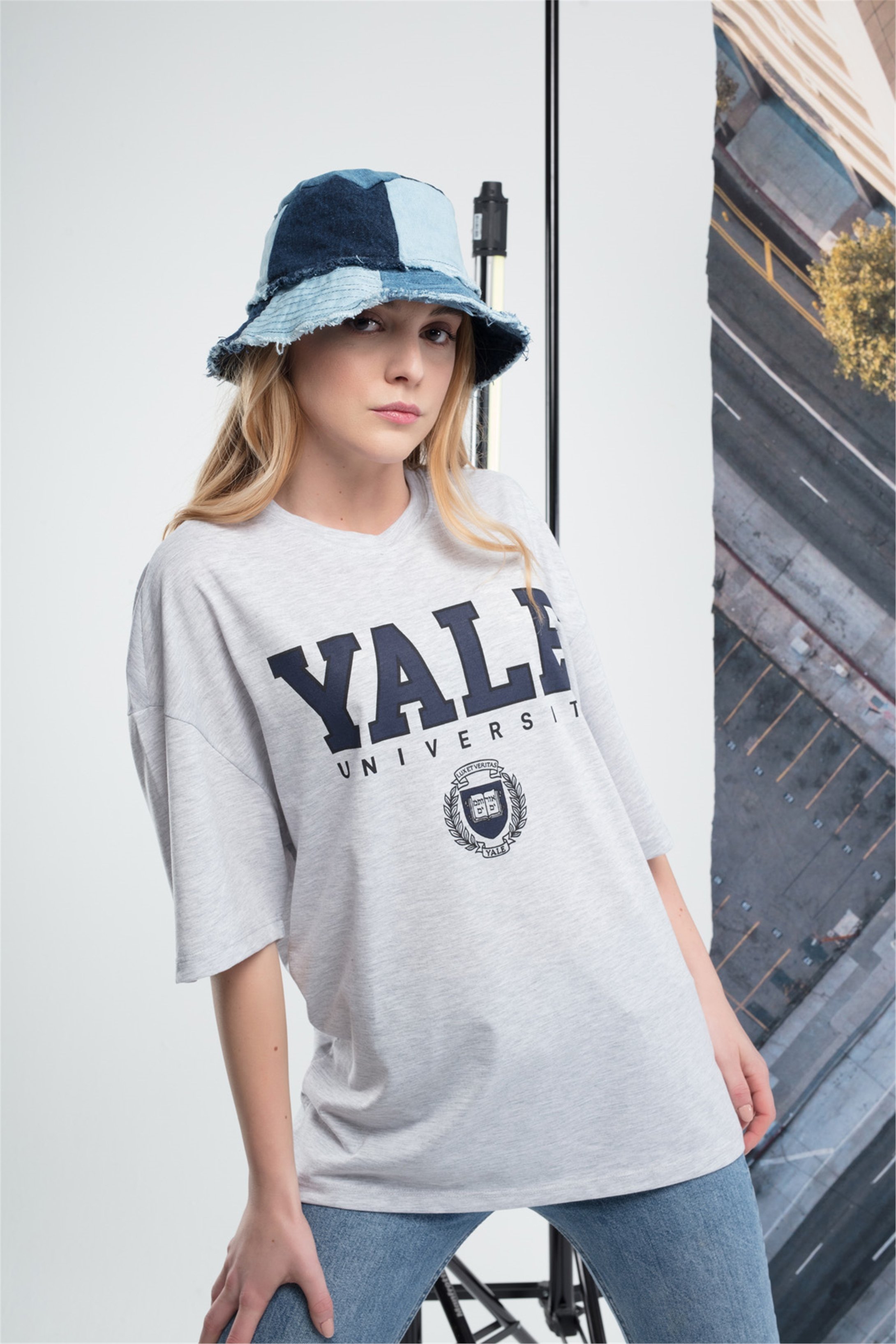 Trendiz Unisex Yale Tshirt Beyaz