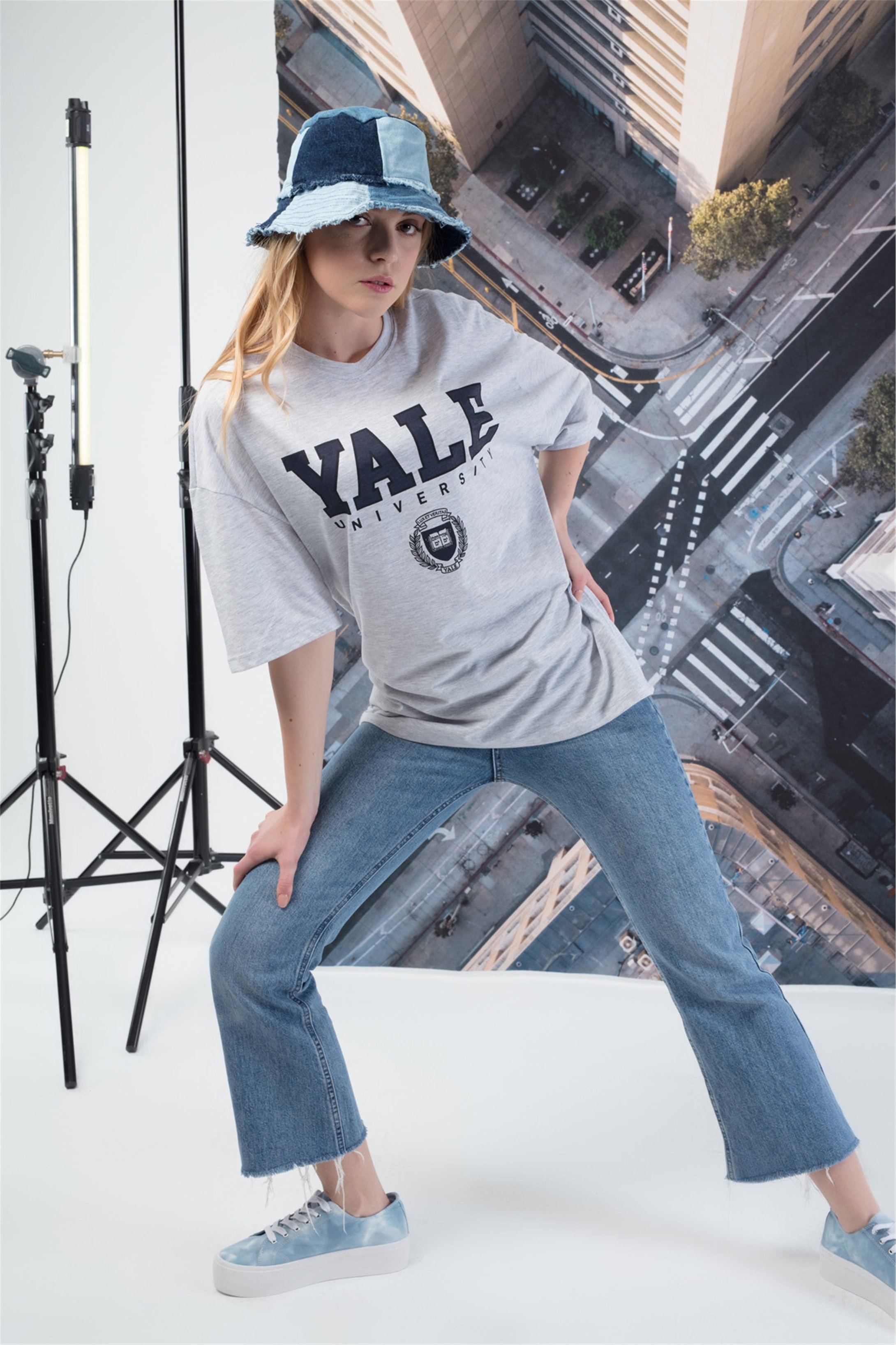 Trendiz Unisex Yale Tshirt Beyaz
