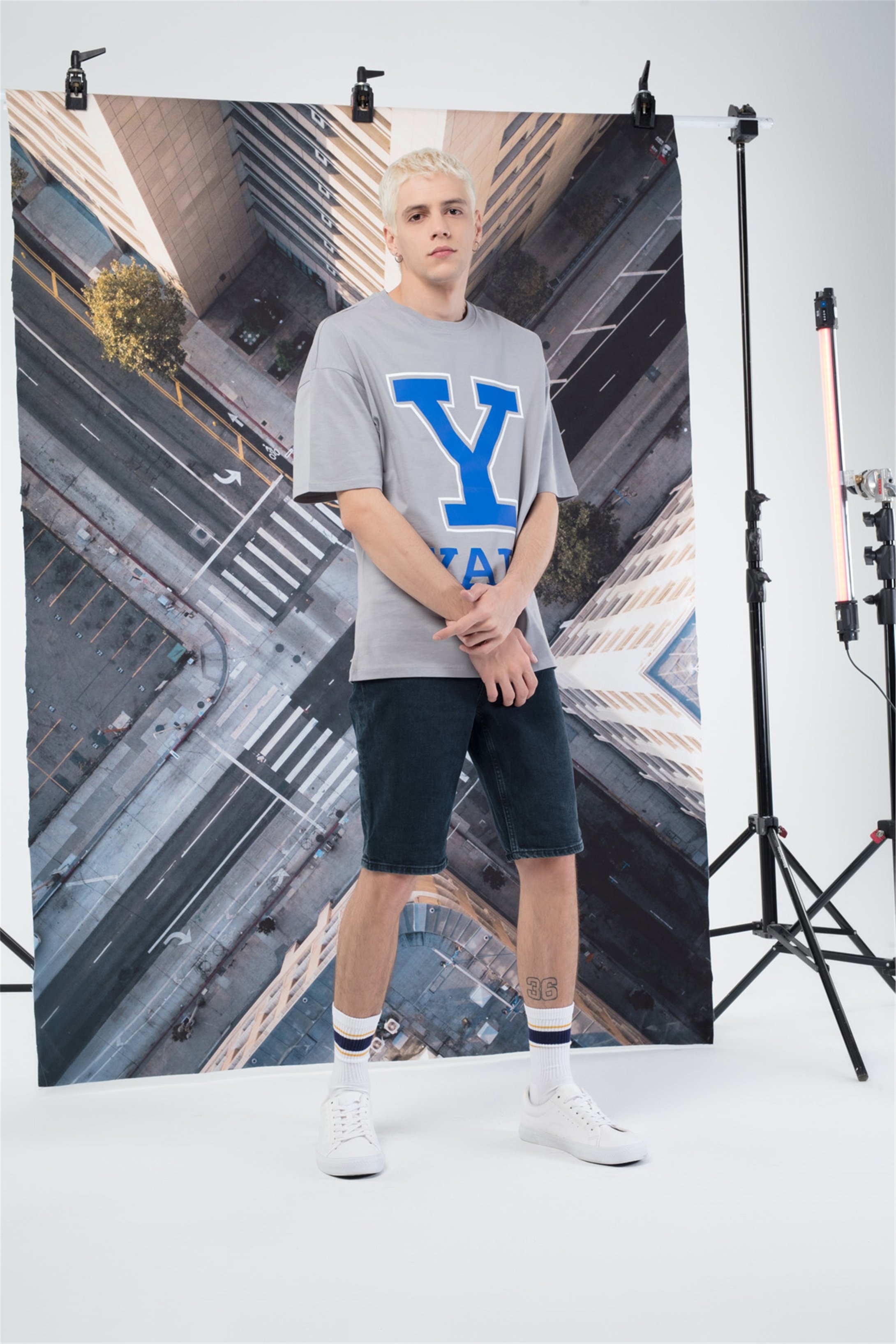 Trendiz Unisex Yale Tshirt Gri