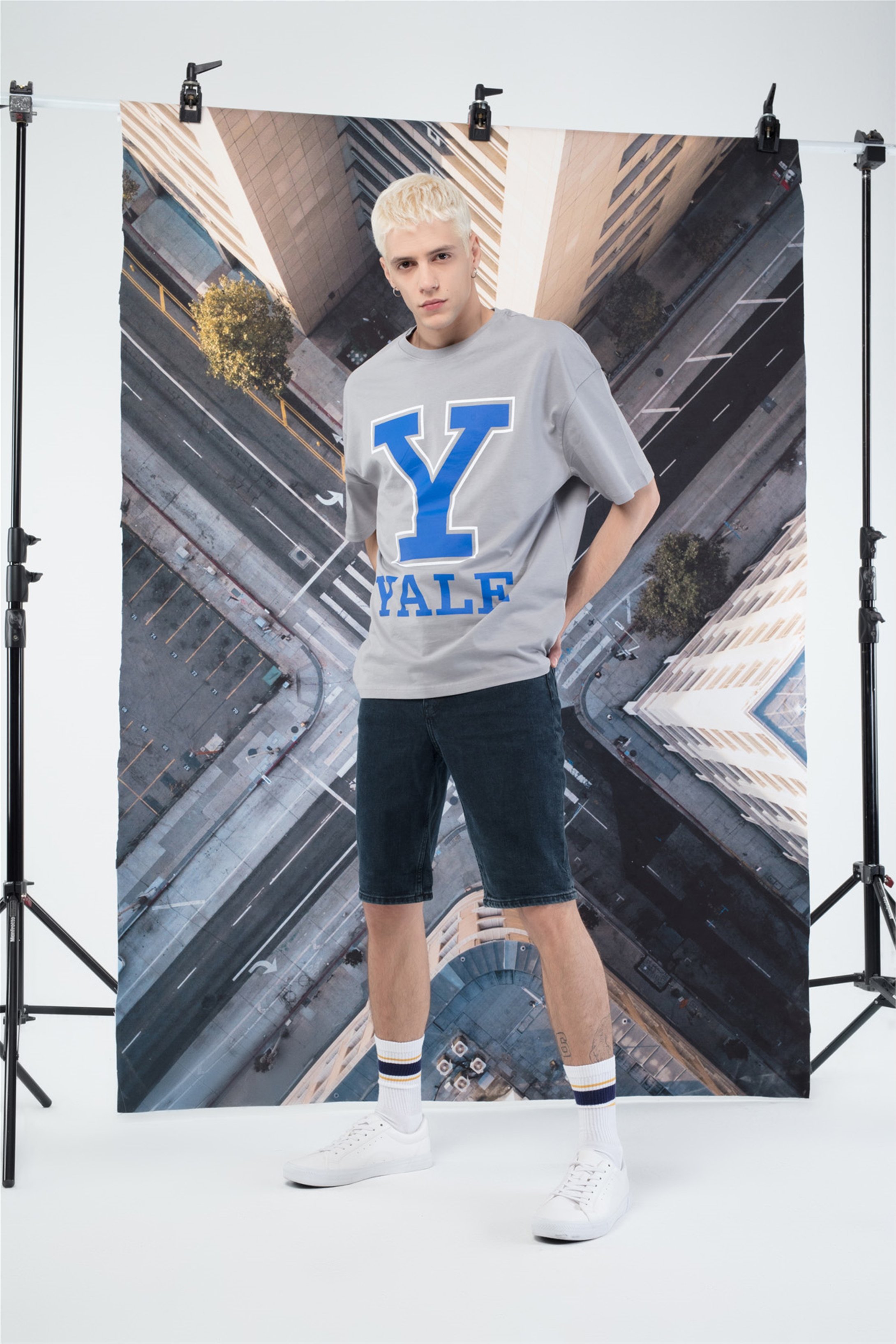 Trendiz Unisex Yale Tshirt Gri