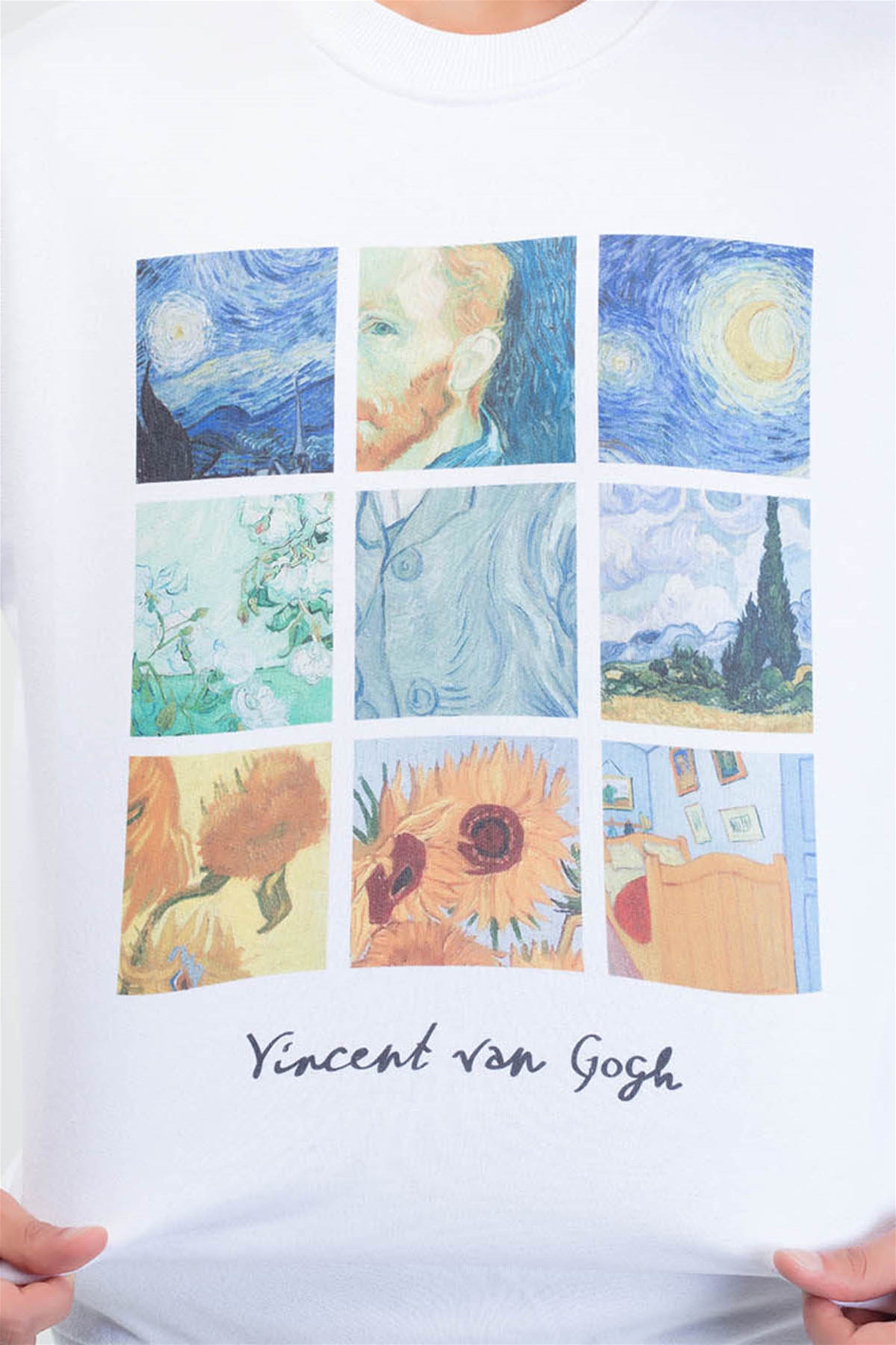 Trendiz Vincent Kolaj Yuvarlak Yaka Sweatshirt Beyaz 111103