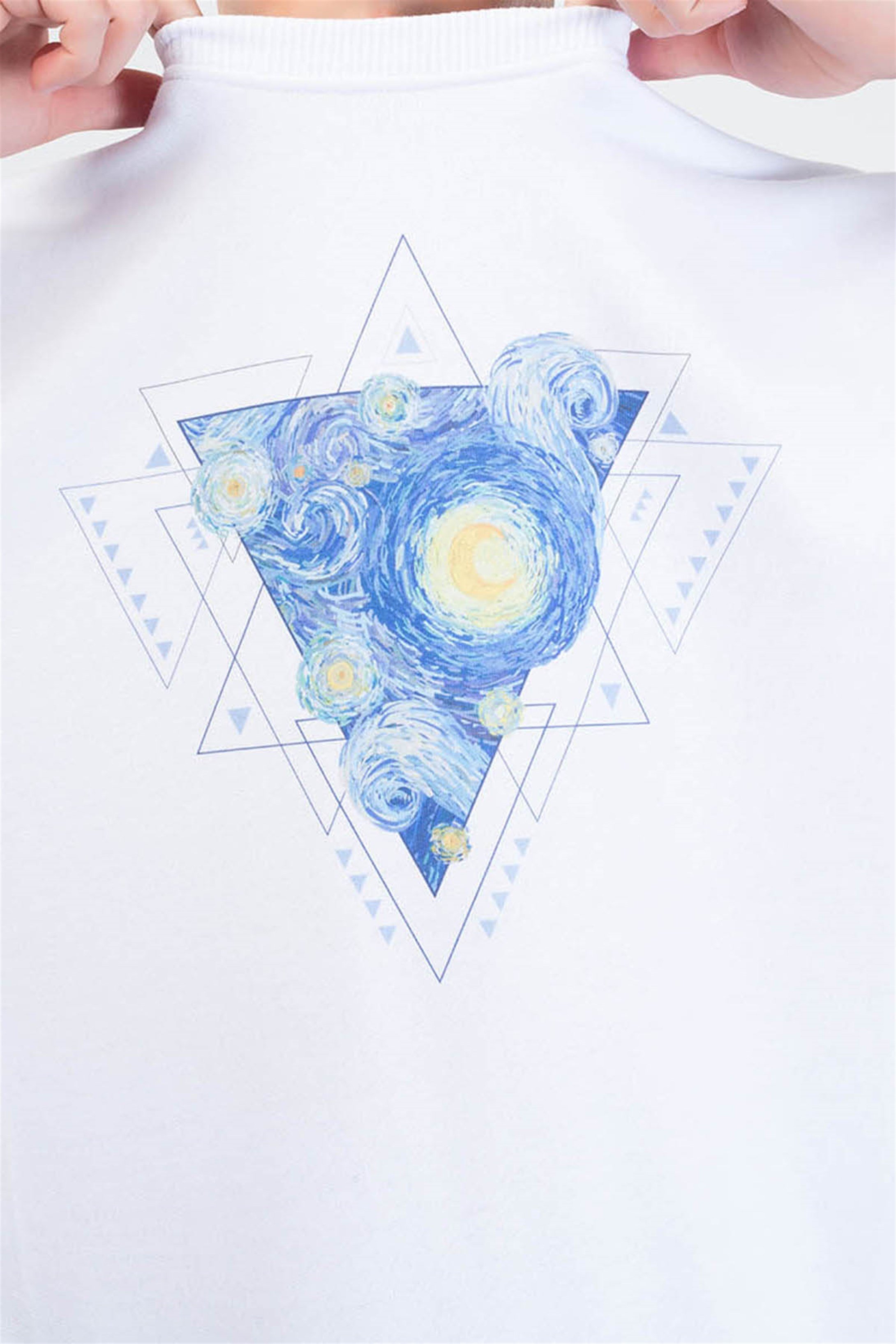Trendiz Vincet Stars Yuvarlak Yaka Sweatshirt Beyaz 111125