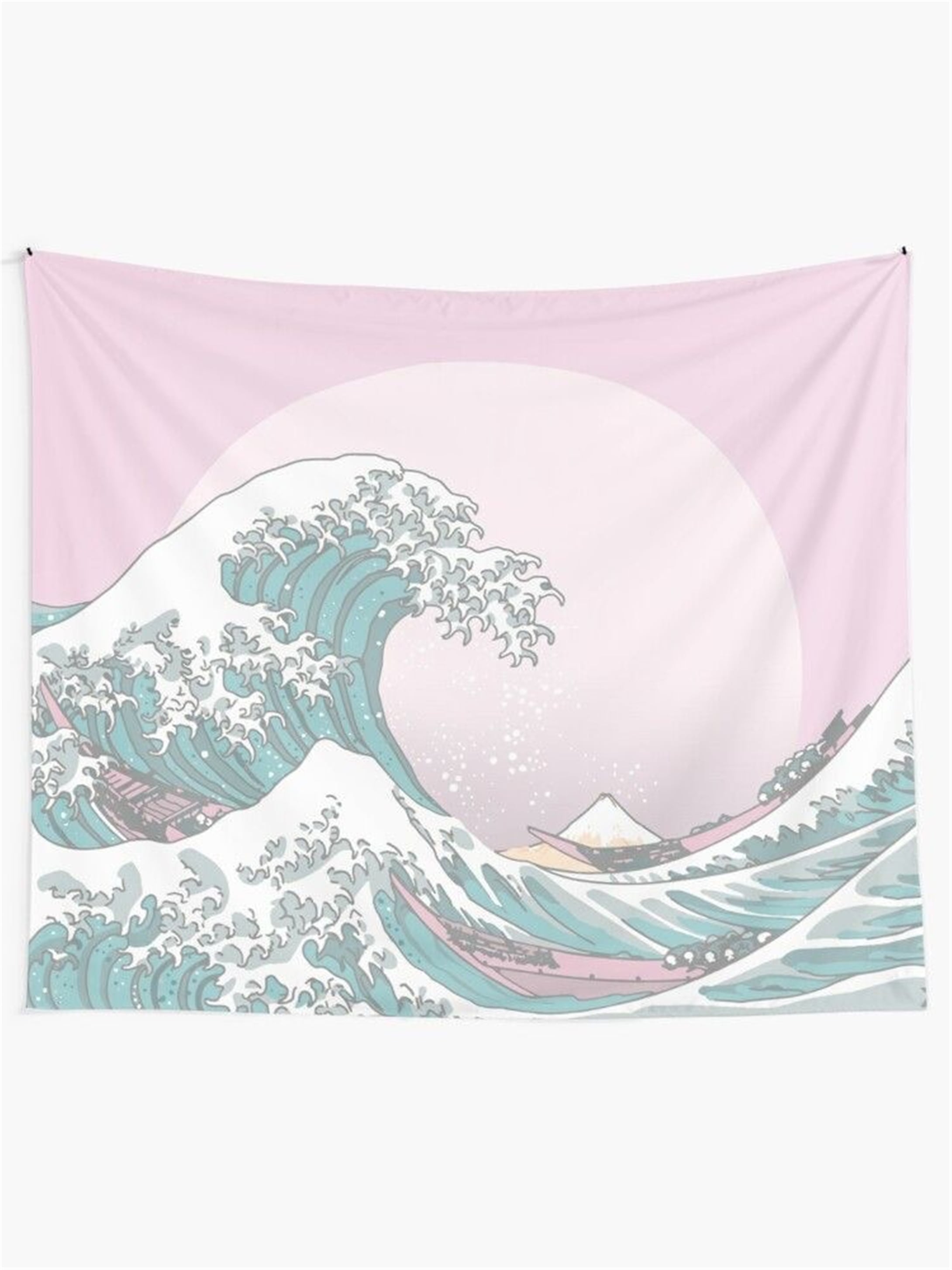 Trendiz Waves Pembe Duvar Halısı