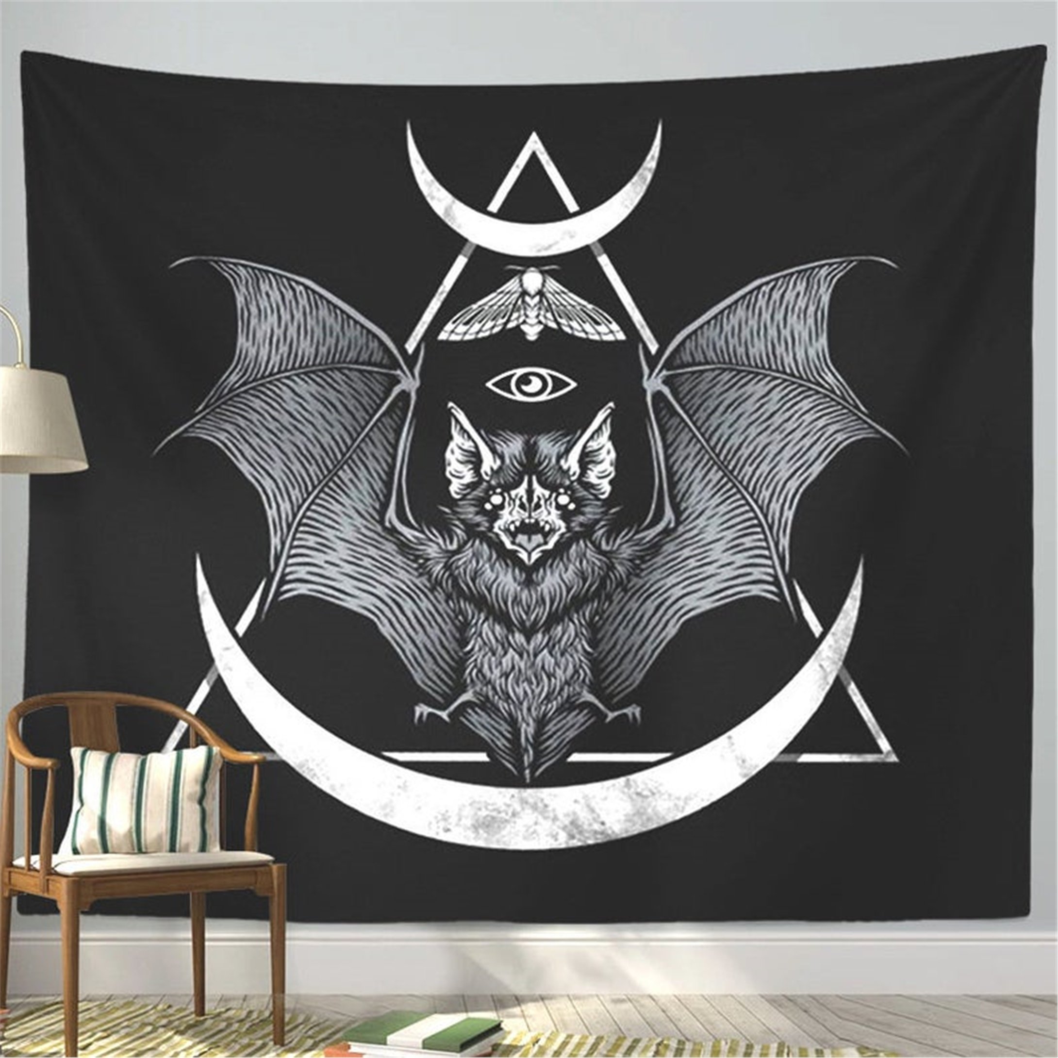 Trendiz Yarasa Siyah Duvar Halısı