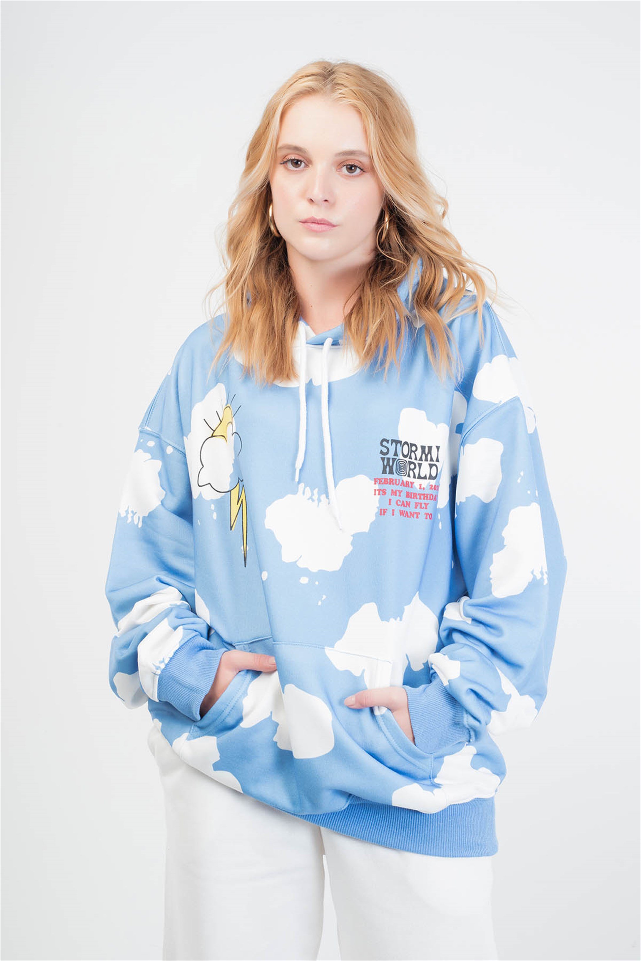 TrendizAstra World Hope Unisex Hoodie Mavi 111188