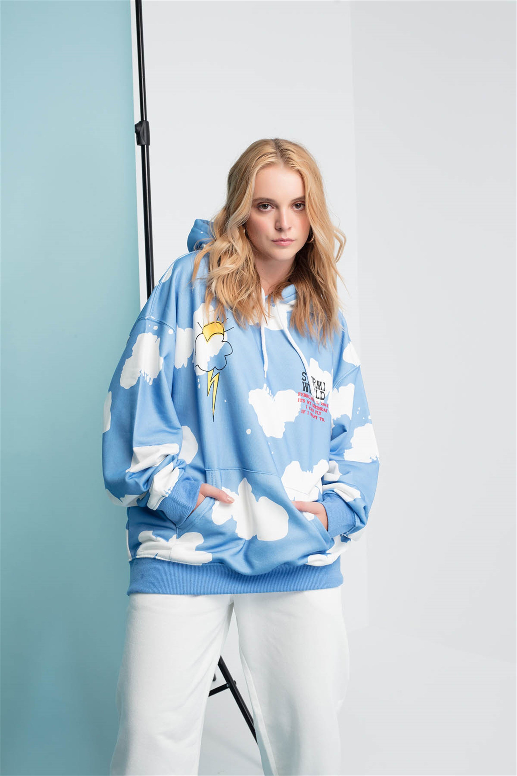 TrendizAstra World Hope Unisex Hoodie Mavi 111188