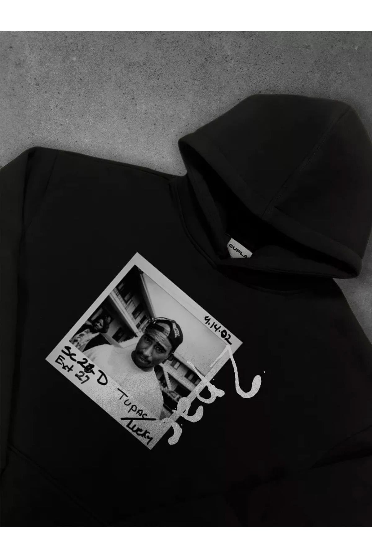 Unisex 2Pac Sweatshirt Siyah