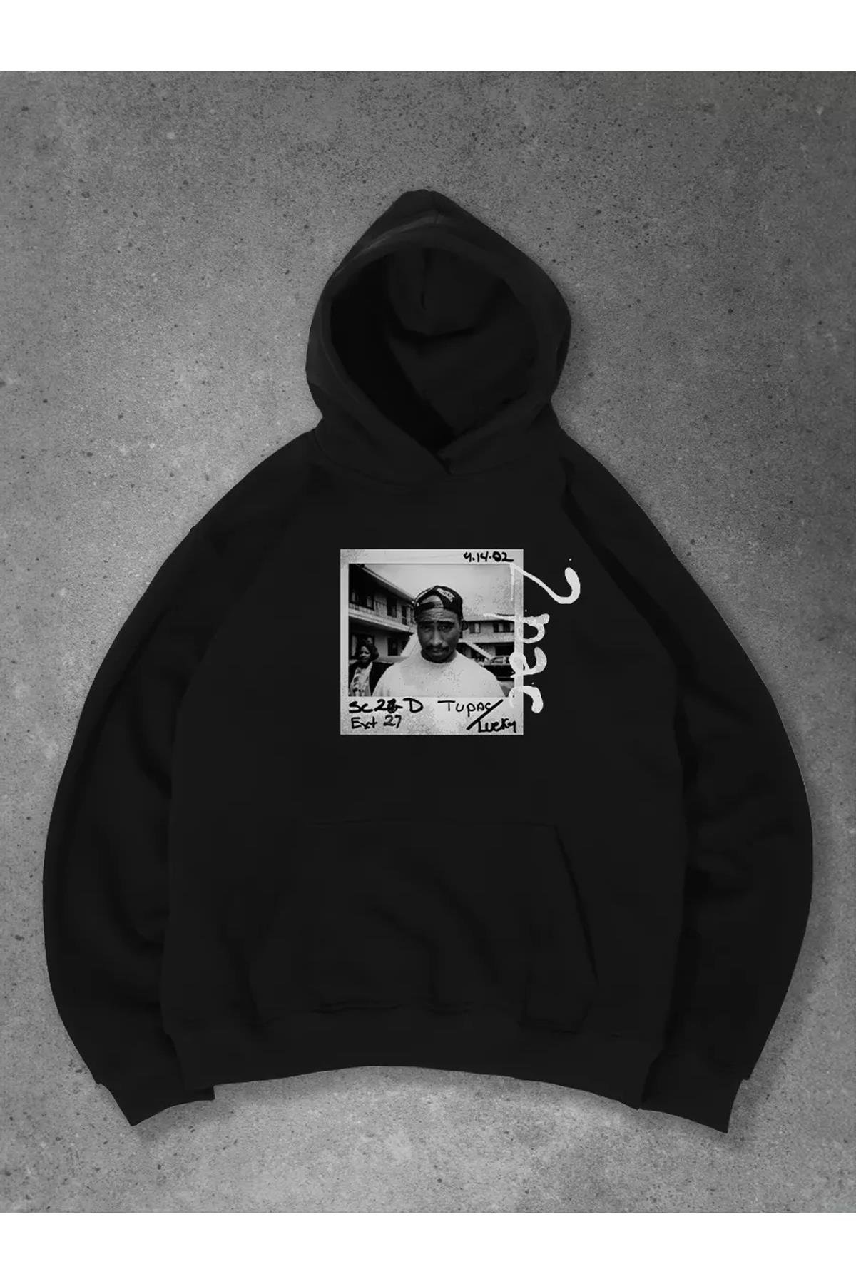 Unisex 2Pac Sweatshirt Siyah