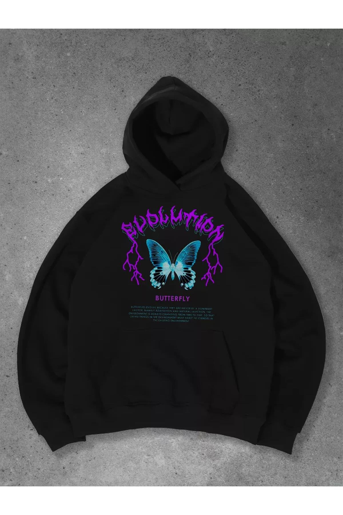 Unisex Butterfly Sweatshirt Siyah
