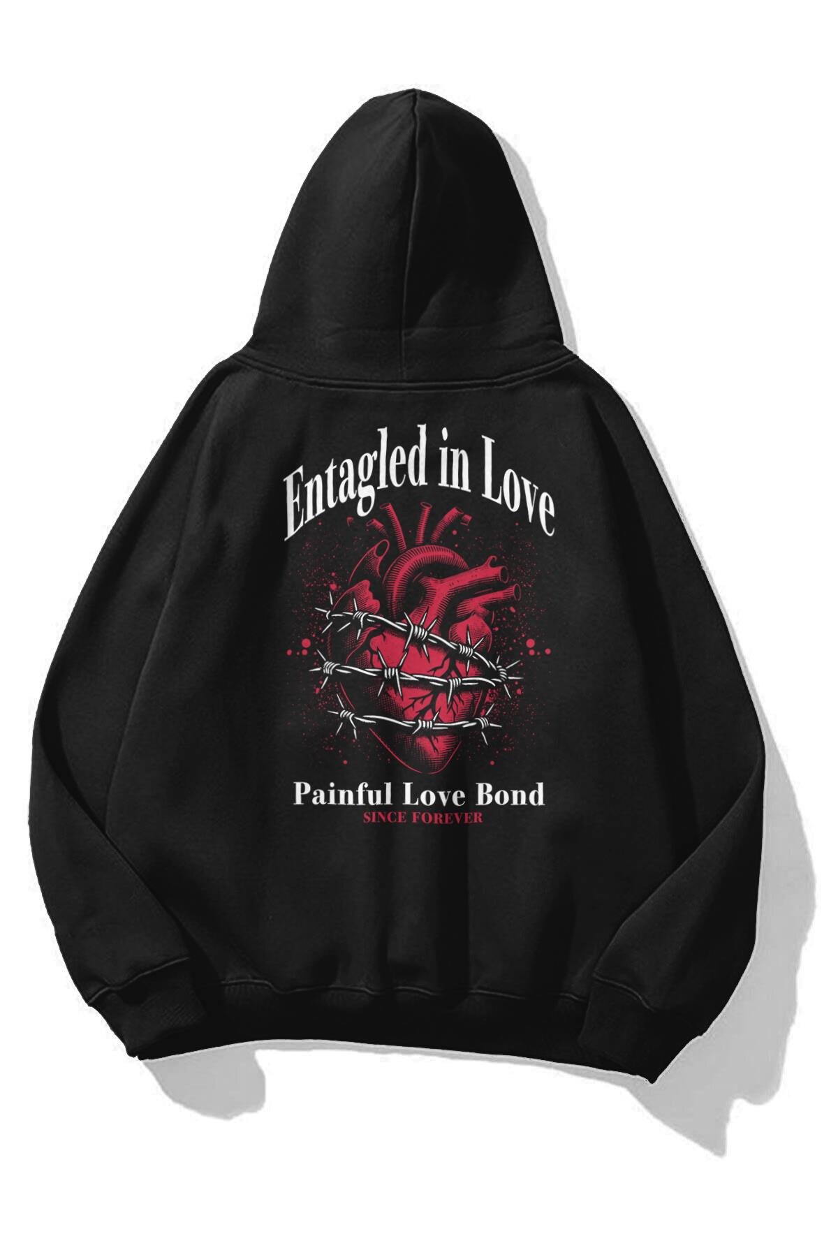 Unisex Entagled in Love Sweatshirt Siyah
