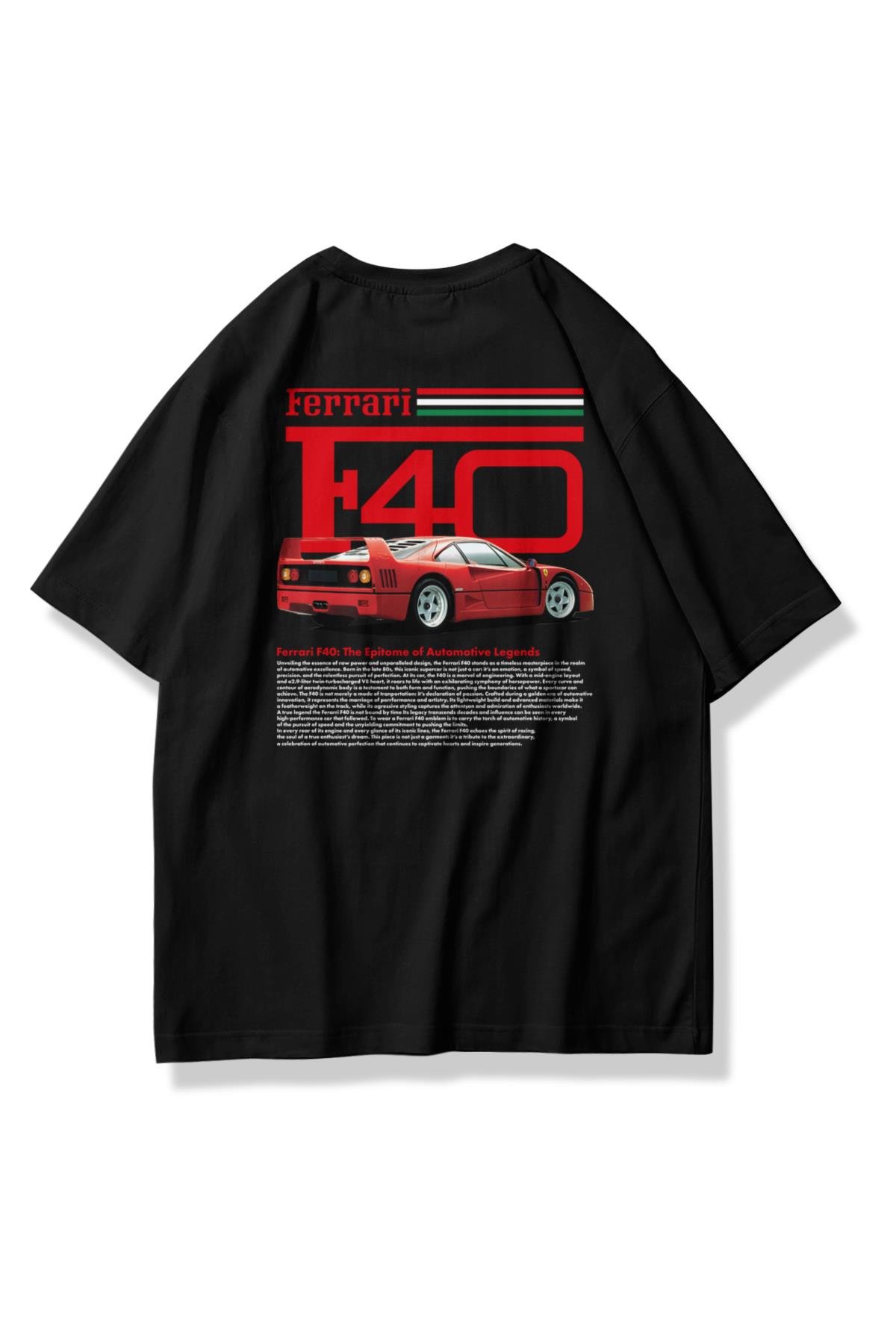 Unisex Ferrari F40 Tshirt Siyah