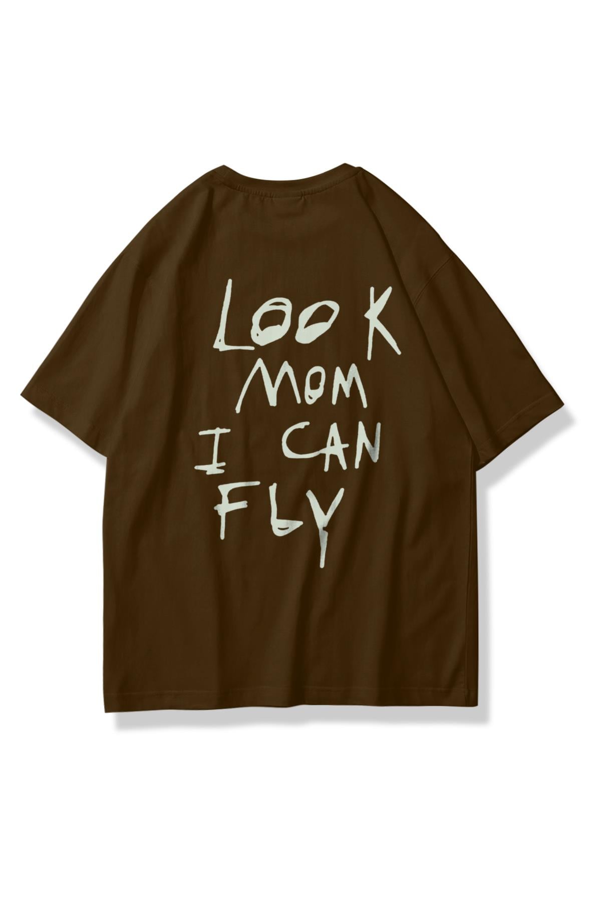 Unisex Look Mom Cactus Jack Tshirt Kahverengi