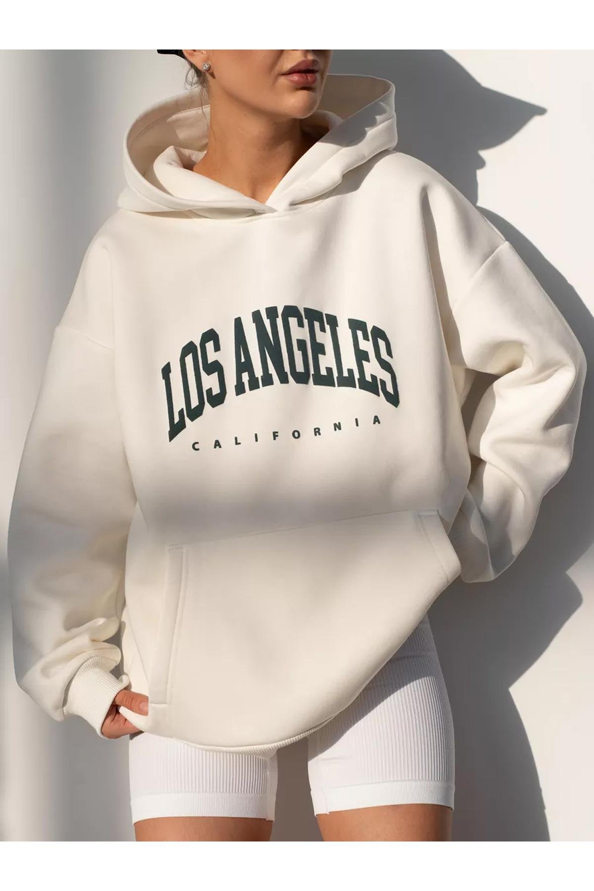 Unisex Los Angeles Sweatshirt Beyaz