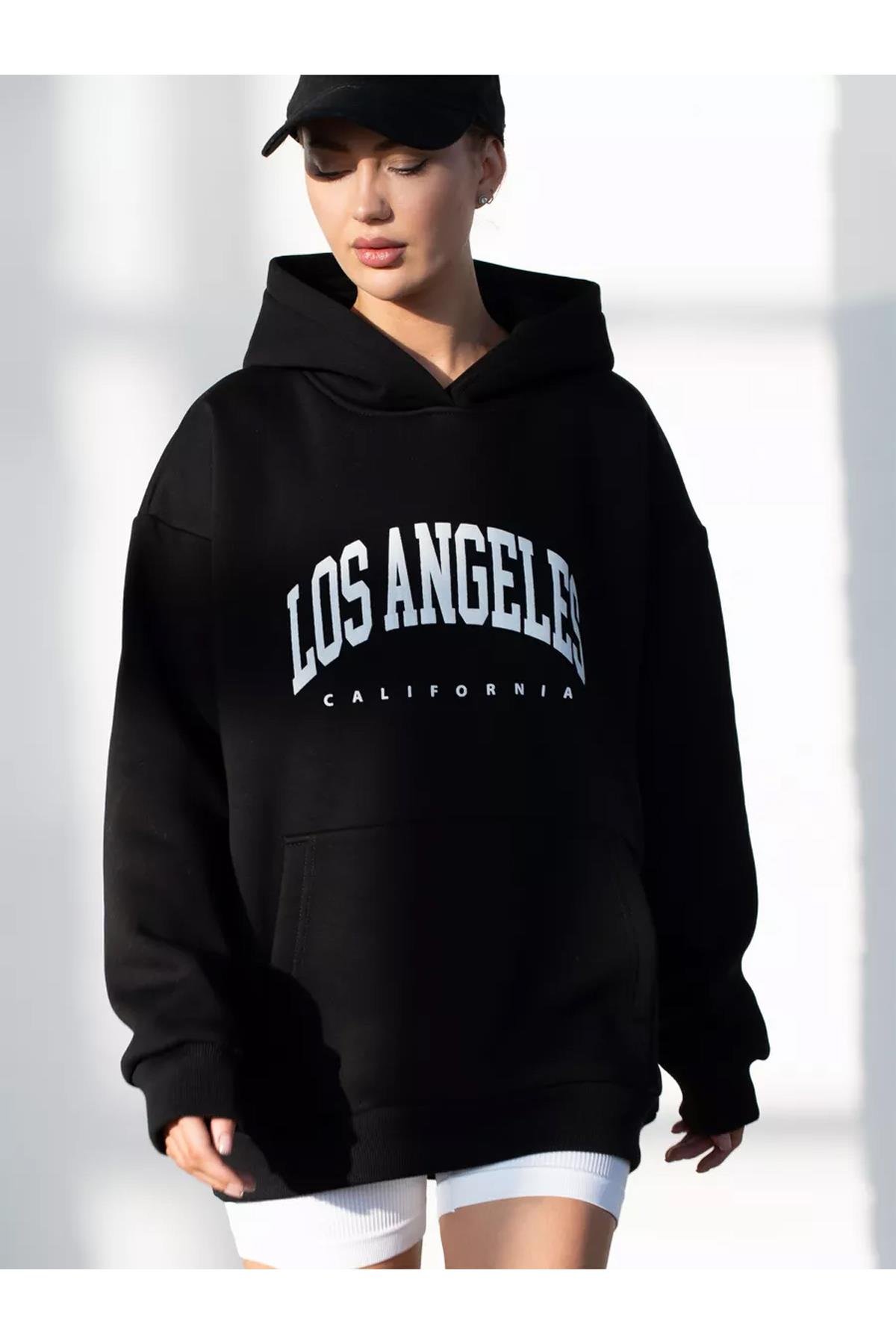 Unisex Los Angeles Sweatshirt Siyah
