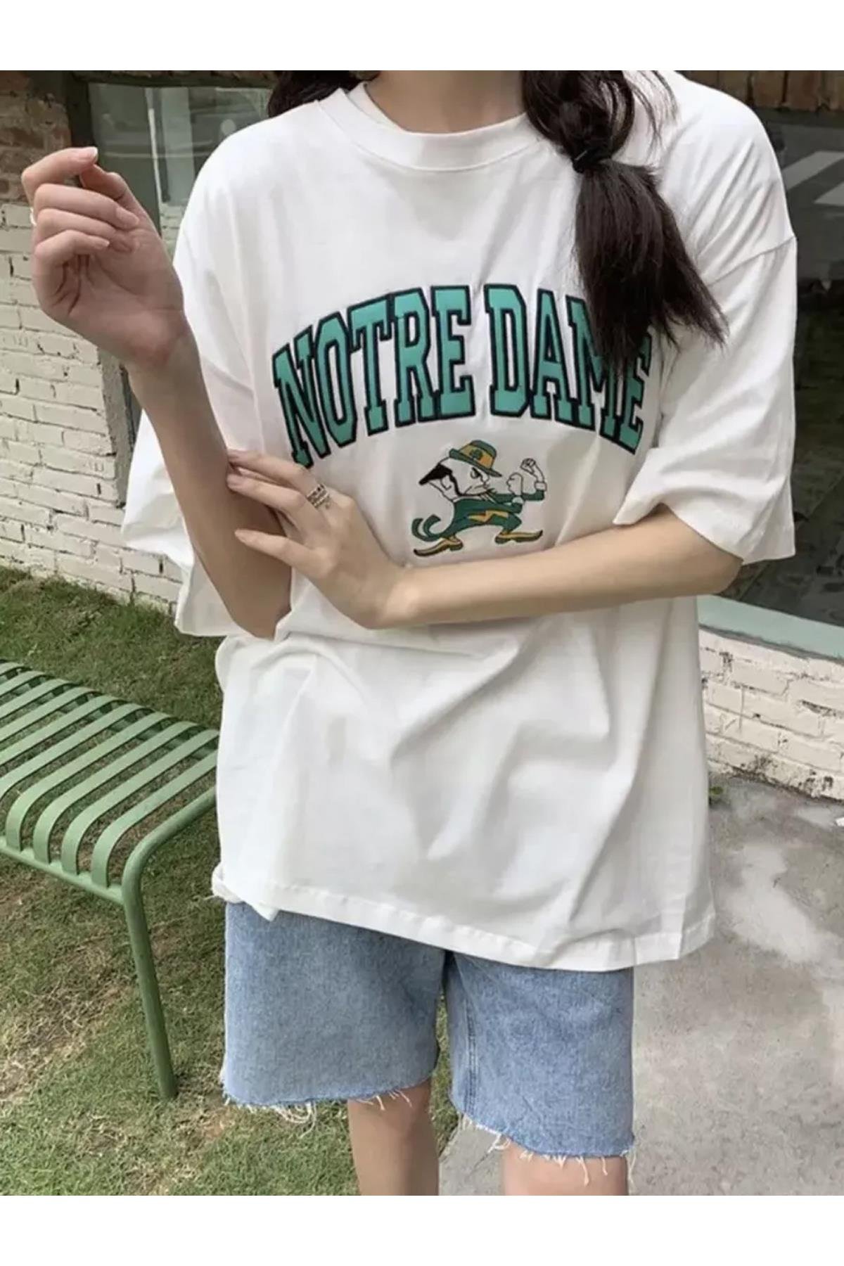 Unisex Notredame Tshirt Beyaz