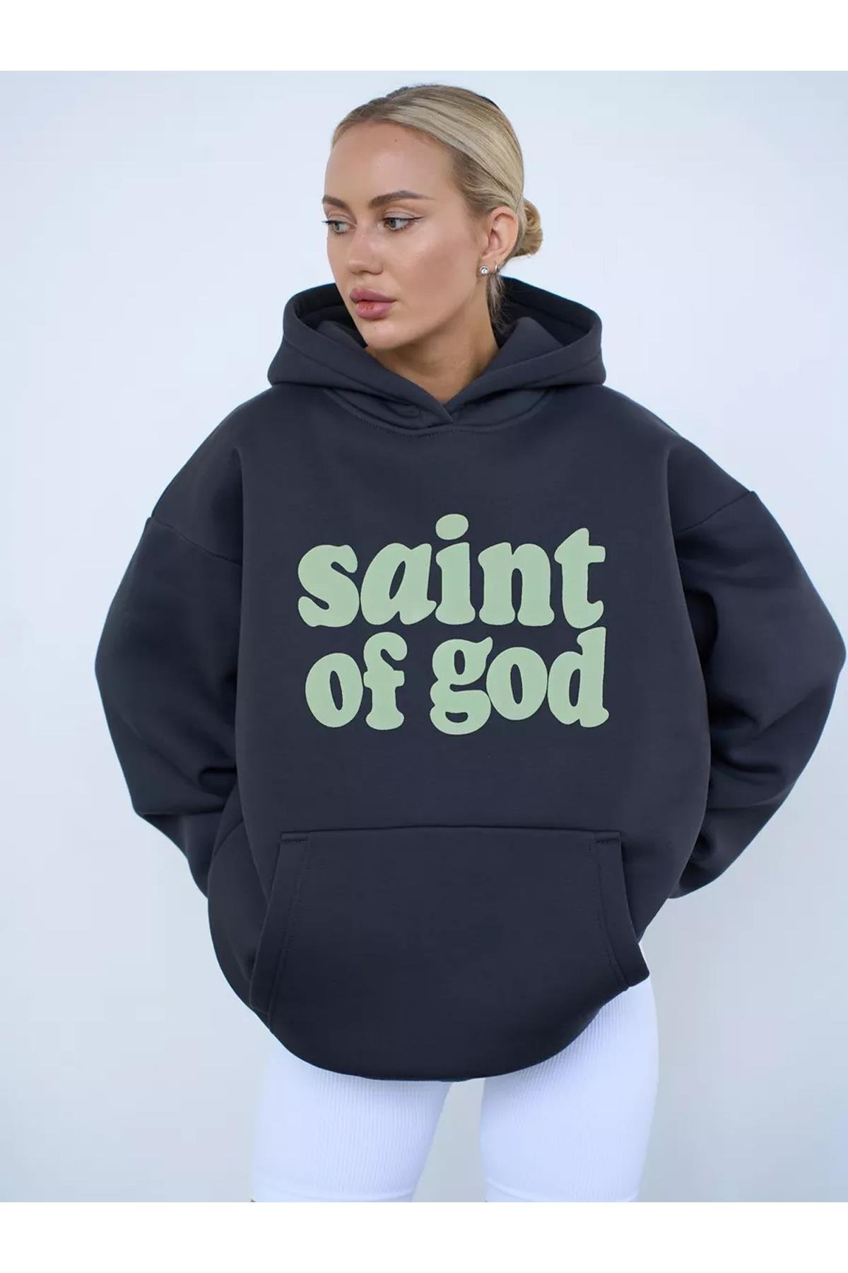 Unisex Saint of God Sweatshirt Antrasit