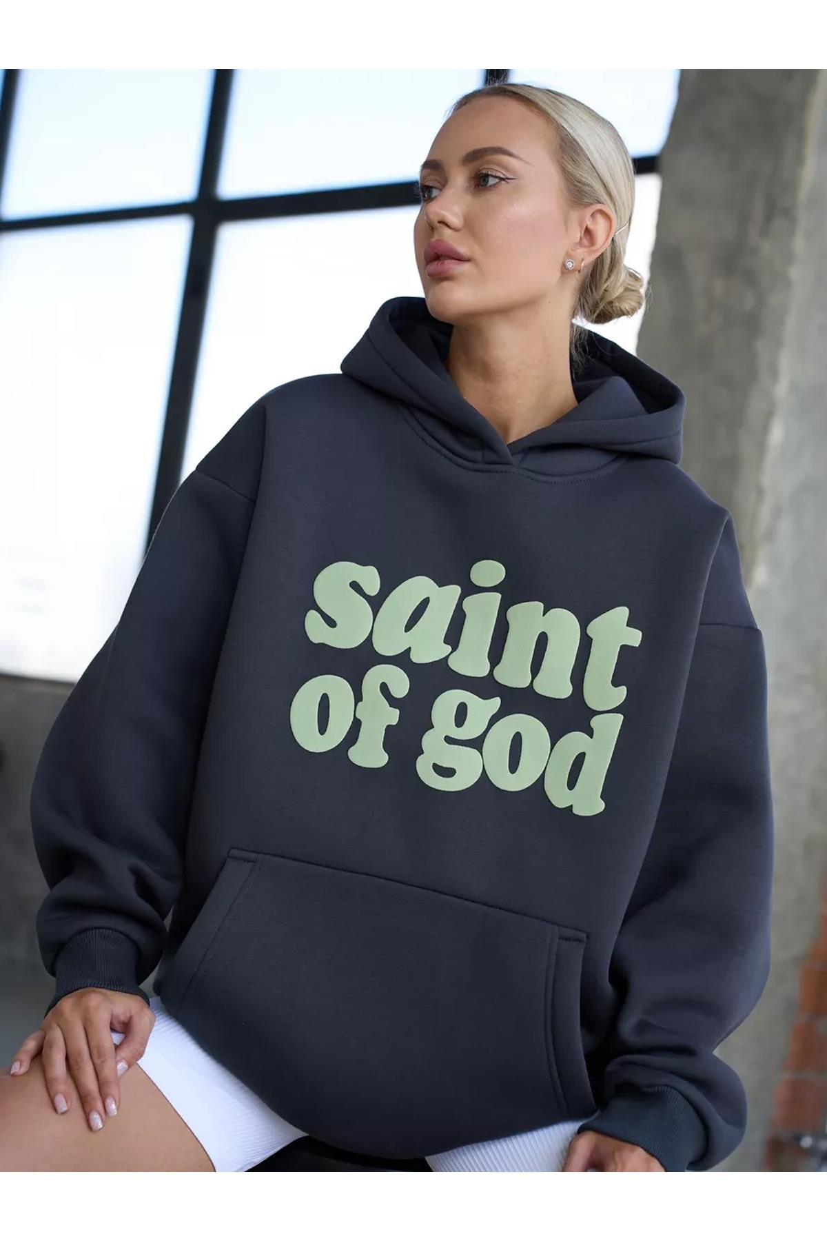 Unisex Saint of God Sweatshirt Antrasit